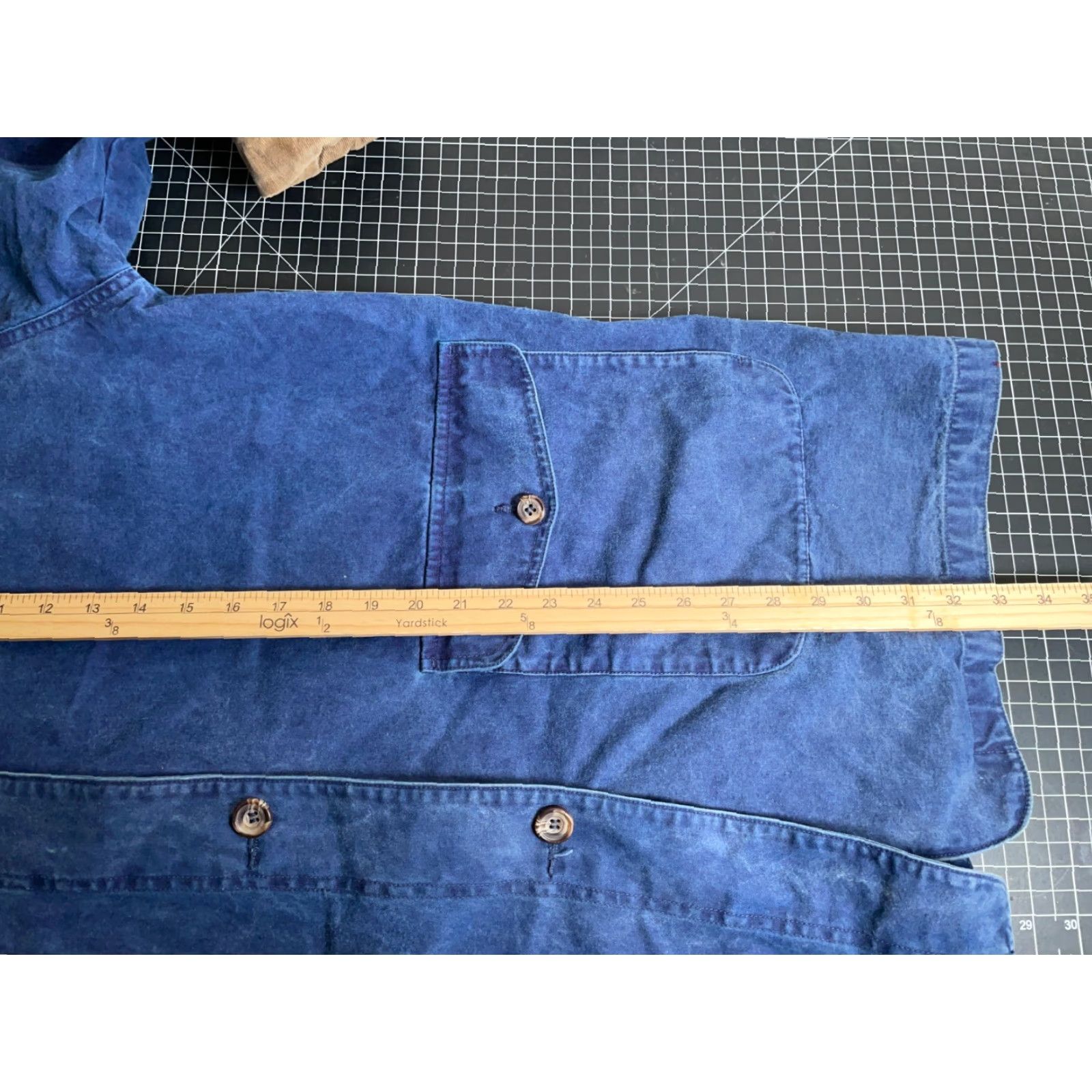 Eddie Bauer VINTAGE 90s Eddie Bauer Canvas Chore Jacket Women's Large Faded Blue Corduroy Collar Size L / US 10 / IT 46 - 6 Thumbnail