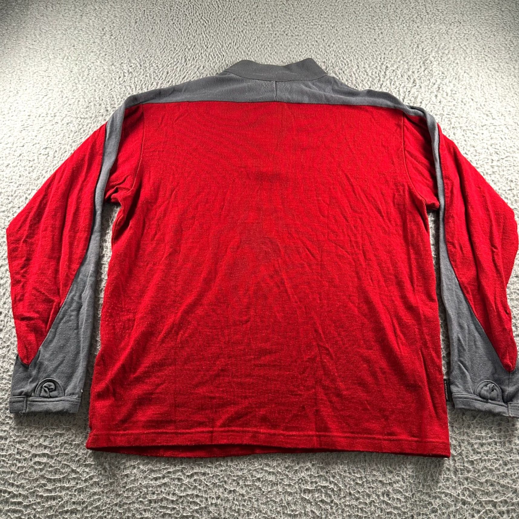 Icebreaker Icebreaker Pullover Mens XL Merino Sport320 Red Gray 1/4 Zip Long Sleeve Thermal Size US XL / EU 56 / 4 - 7 Thumbnail