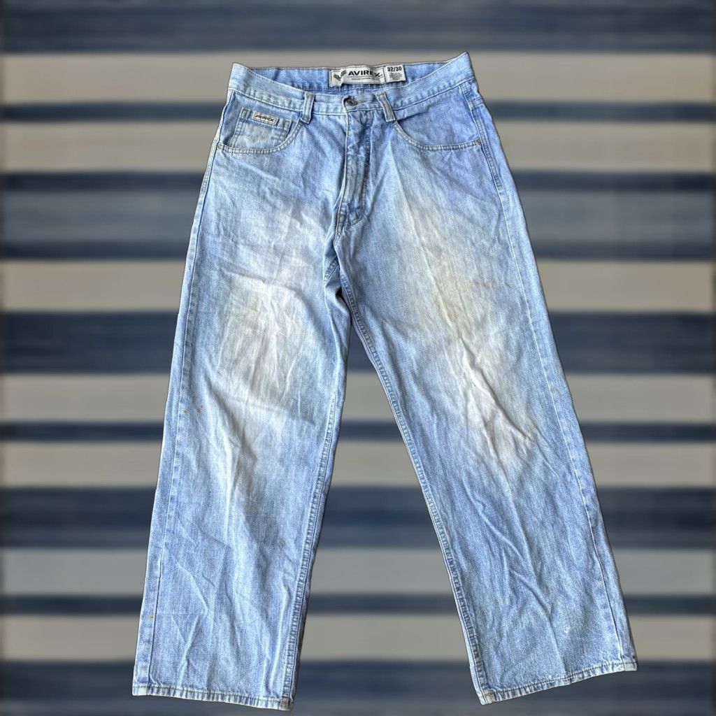 Avirex VINTAGE Avirex Jeans 32x30 Wide-Leg Distressed Denim Black Men Jeans Hip Hop Retro 90s Avirex Mens Jeans Size US 32 / EU 48 - 1 Thumbnail