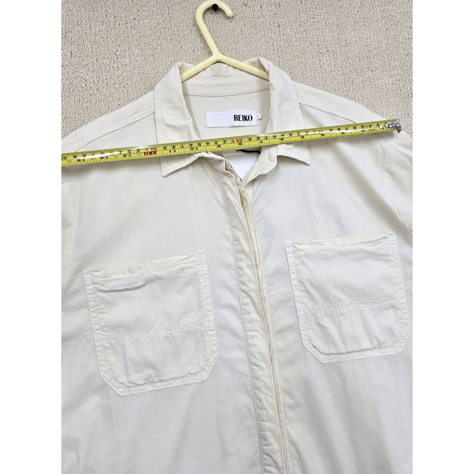 Vintage Reiko Women's White Cotton Coveralls Jumpsuit L Size 36" / US 14 / IT 50 - 7 Thumbnail