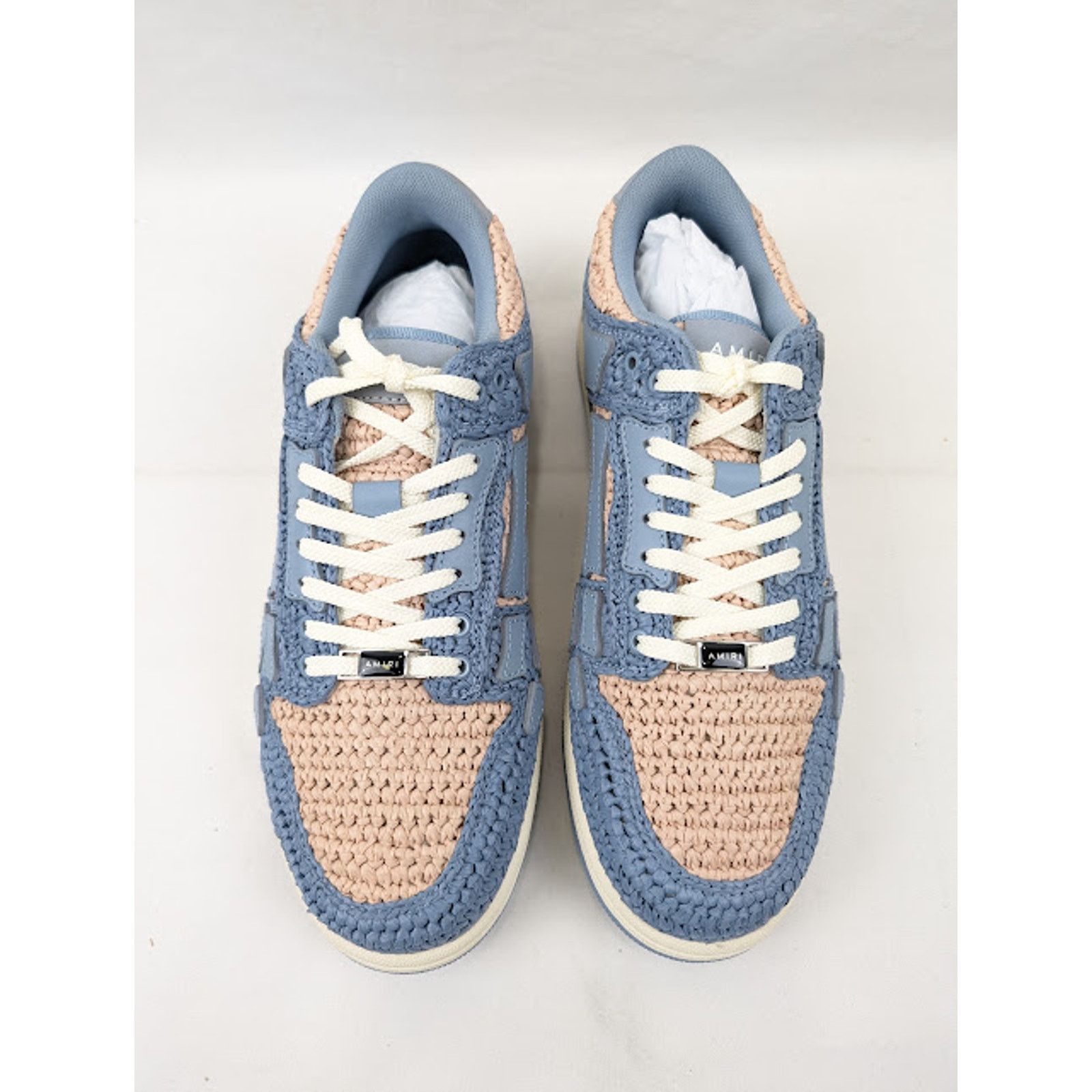Amiri o1rshd1 Q:3 / Raffia Skeleton Low-Top Sneakers in Blue Size US 11 / EU 44 - 15 Thumbnail