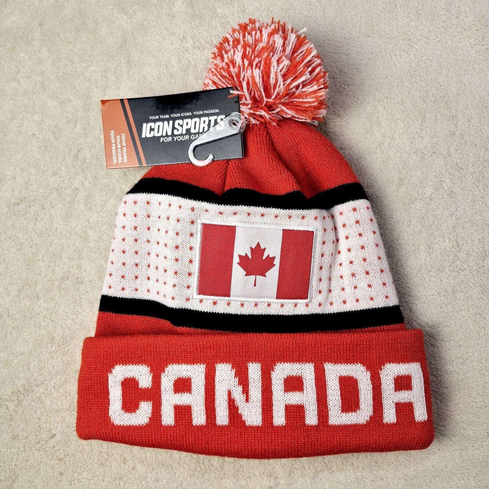 (B).Stroy ICON SPORTS Canada Beanie NWT Olympic Hat Cap OS Maple Leaf Size ONE SIZE - 1 Thumbnail