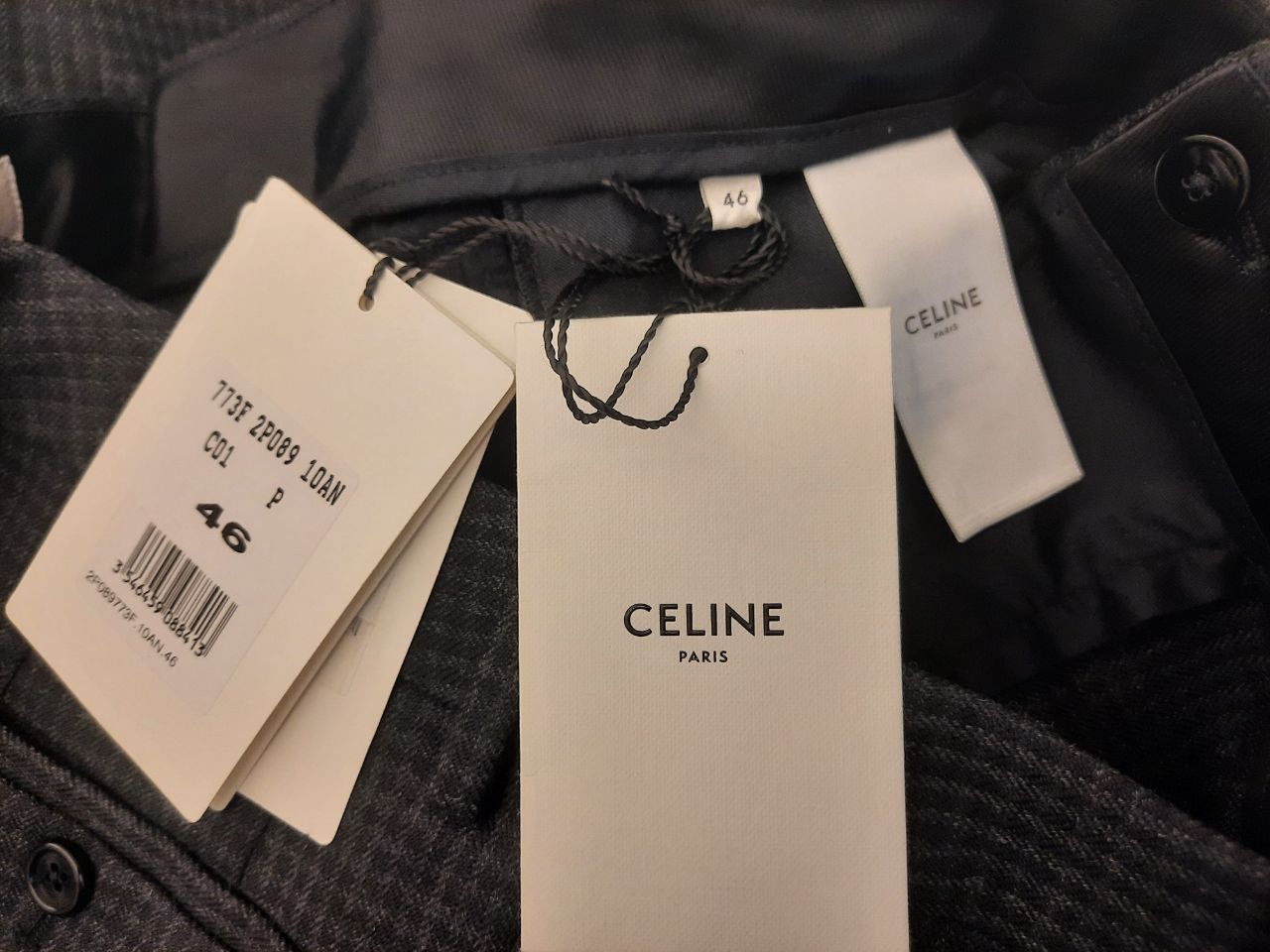 Celine × Hedi Slimane *New* Classic Checkered Slim Suit Trousers Size US 30 / EU 46 - 6 Thumbnail