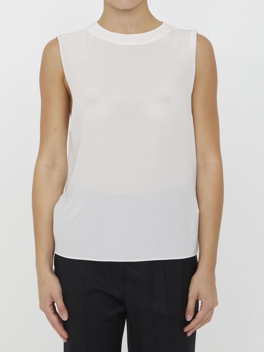 Saint Laurent Paris oc11z1125 Top Crepe De Chine in White Size XS / US 0-2 / IT 36-38 - 1 Thumbnail