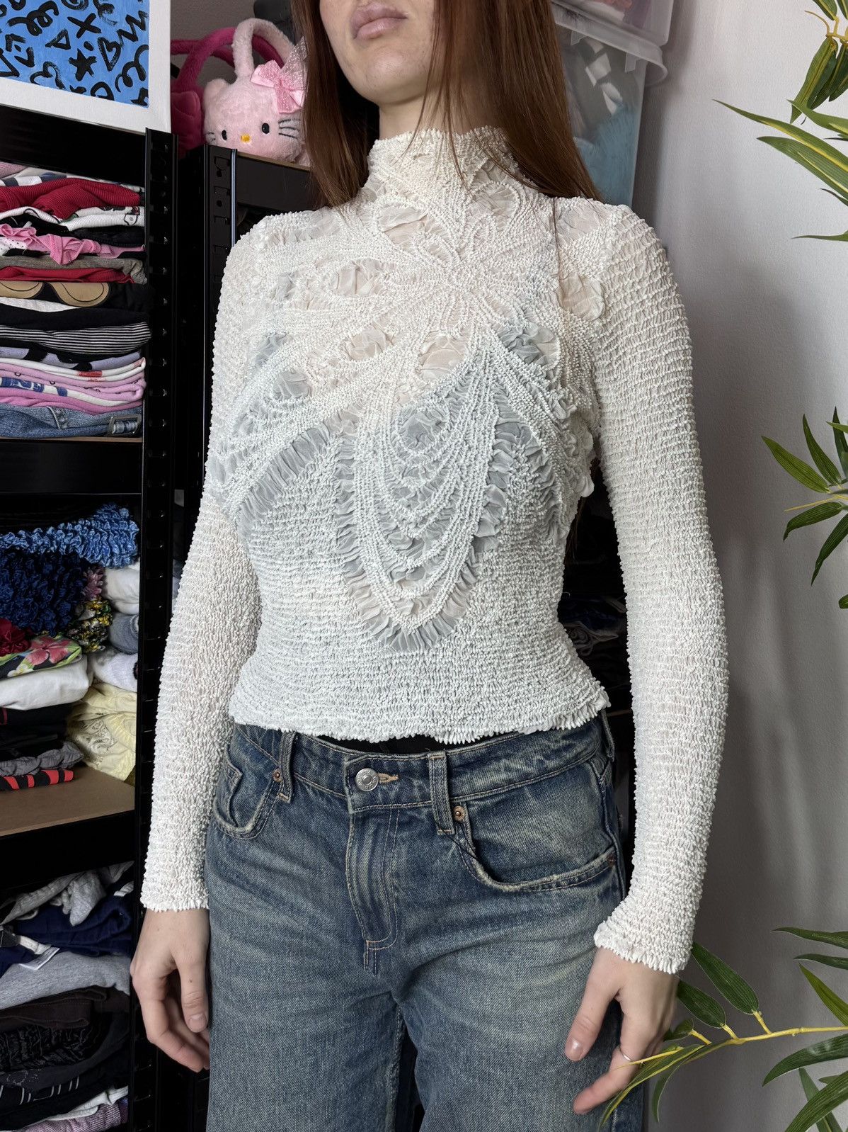 Vintage VINTAGE MESH HARVESTED STYLE DOUBLET LONG SLEEVE Size ONE SIZE - 3 Thumbnail