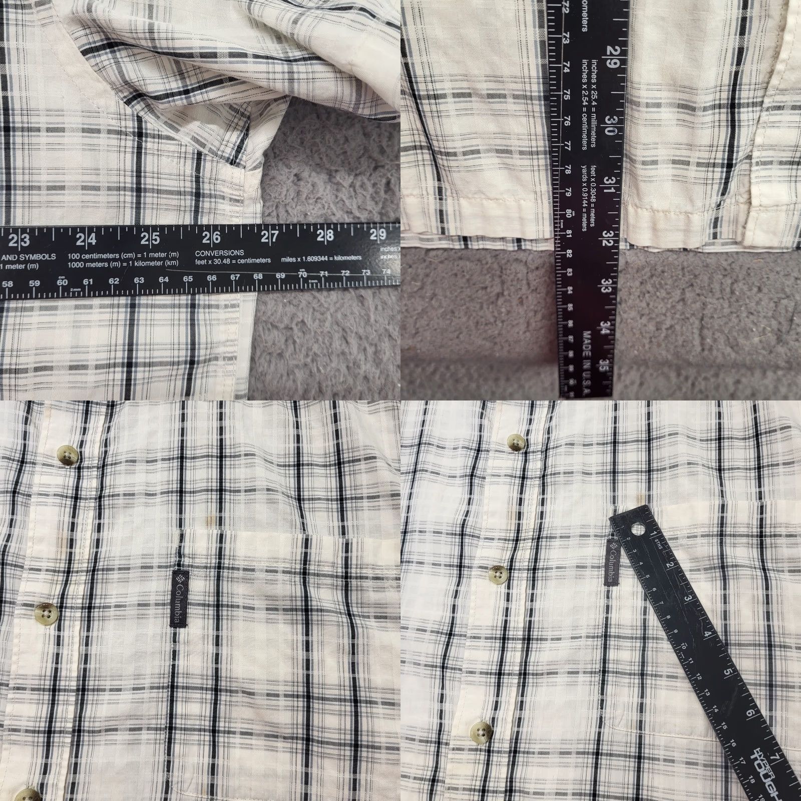 Vintage Columbia Shirt Men's XXL White Tartan Plaid Short Sleeve Button-Up Outdoor Casual Shirt Womens? Size US XXL / EU 58 / 5 - 8 Thumbnail
