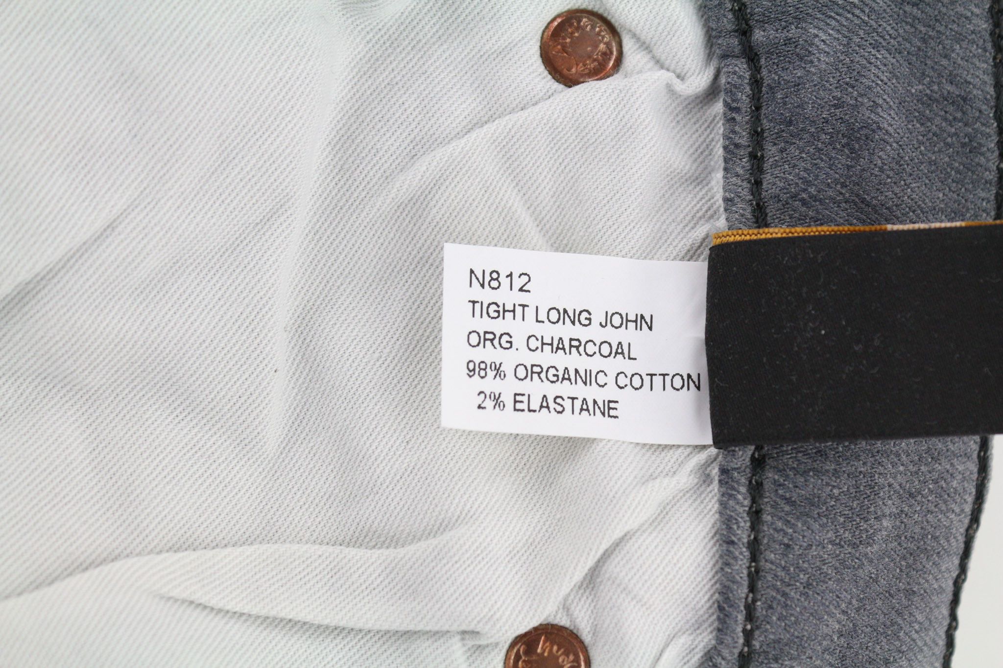 Nudie Jeans TIGHT LONG JOHN W34/L34 Organic Charcoal Logo Fit 80696 Size US 34 / EU 50 - 7 Thumbnail