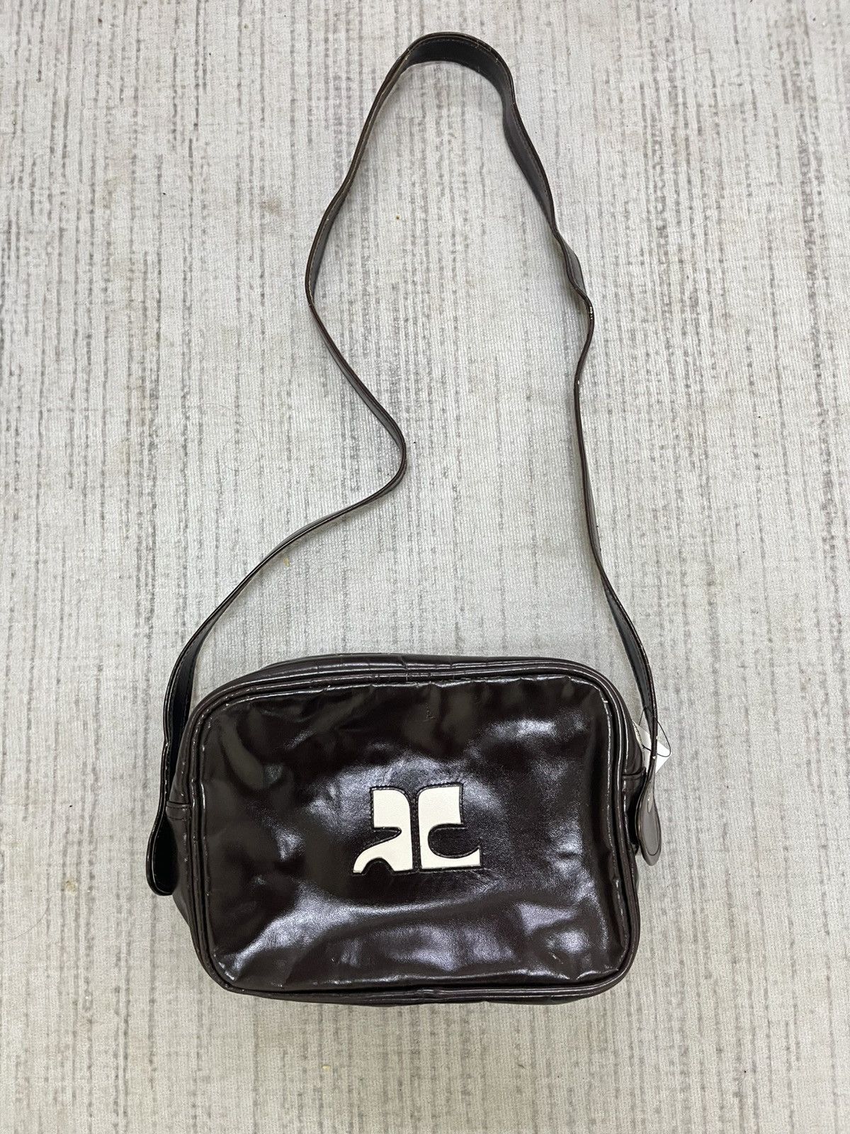 Courreges Vintage 80s riri zip courreges brown sling bag Size ONE SIZE - 1 Thumbnail