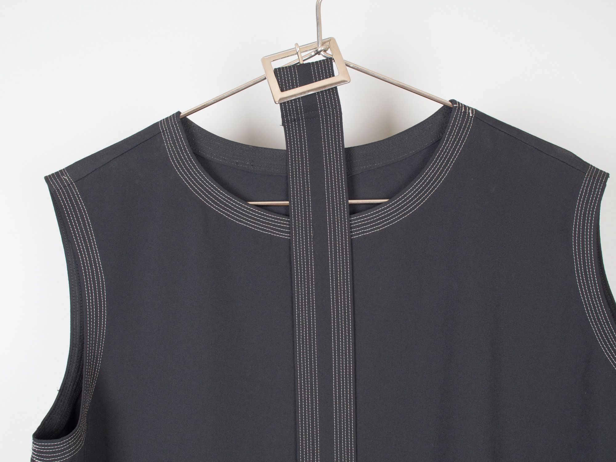 Y's × Yohji Yamamoto Wool Garbadine Bias Cut Oversized Dress W/ Belt Size M / US 6-8 / IT 42-44 - 2 Thumbnail
