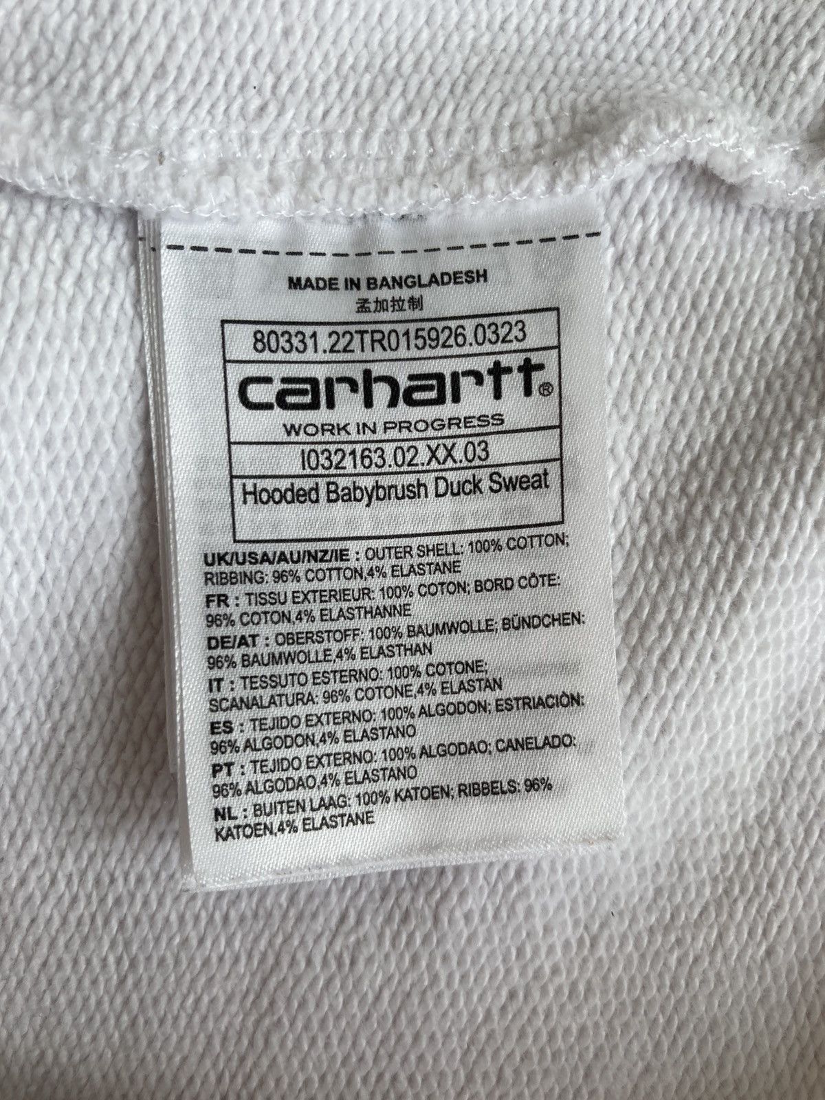 Carhartt Carhartt WIP Babybrush Duck Hoodie Size US XXL / EU 58 / 5 - 6 Thumbnail