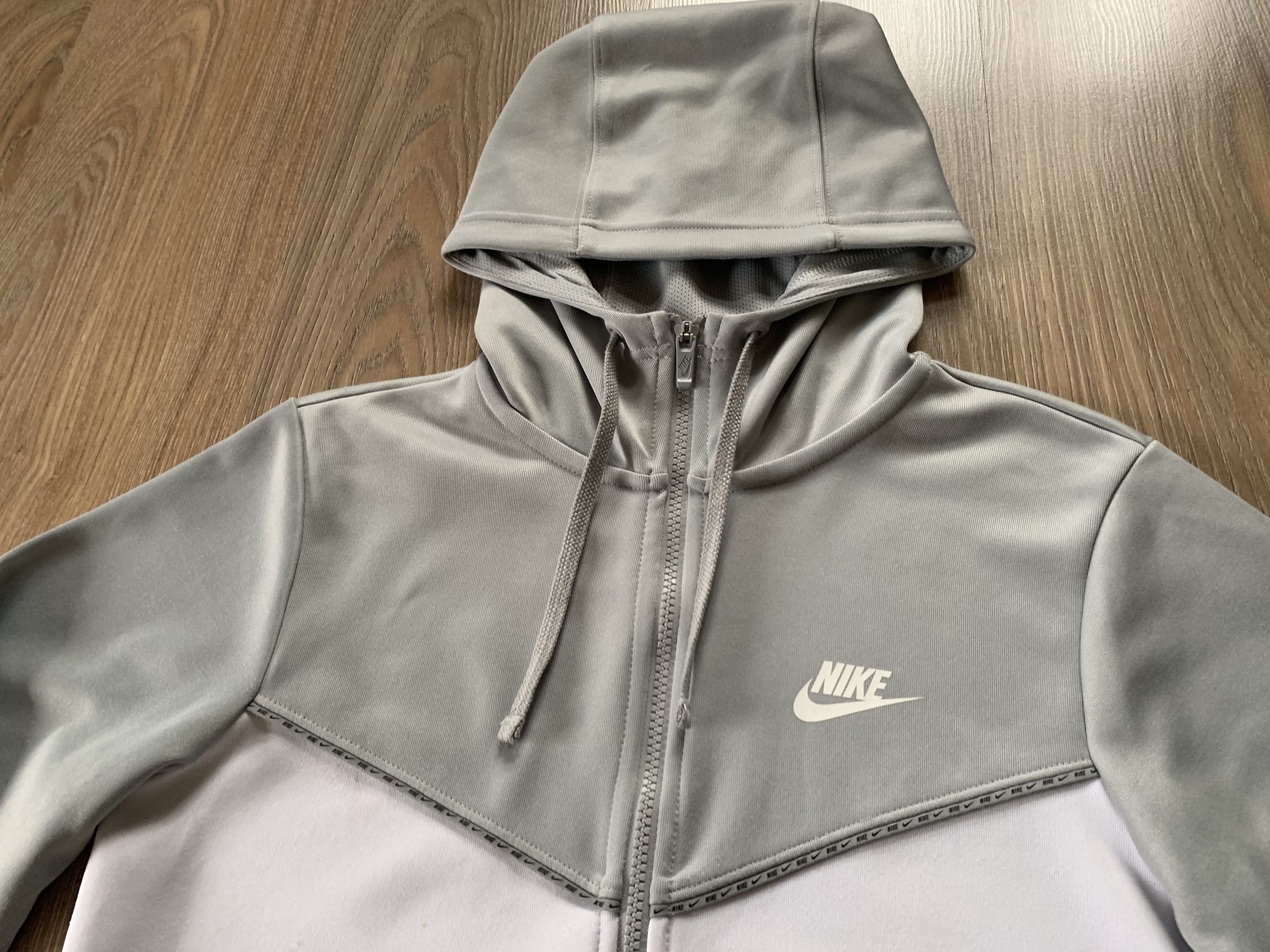 Nike × Vintage Nike Grey Zip Hood Jacket Size US XS / EU 42 / 0 - 5 Thumbnail
