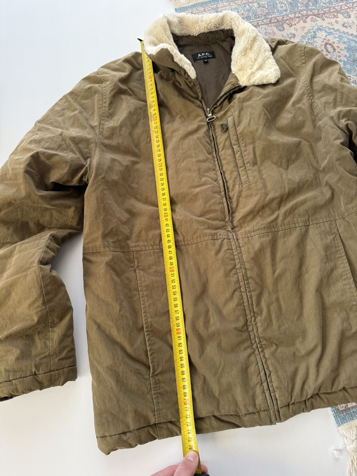 A.P.C. A.P.C. Rue Madame Paris Military Sherpa Khaki Men’s Jacket Size US M / EU 48-50 / 2 - 13 Thumbnail