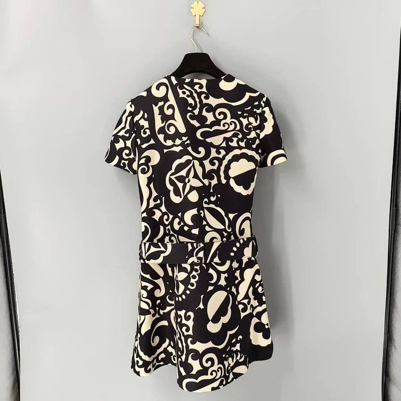 Louis Vuitton Louis Vuitton Color-block floral logo dress Size XXS / US 00 / IT 34 - 2 Thumbnail