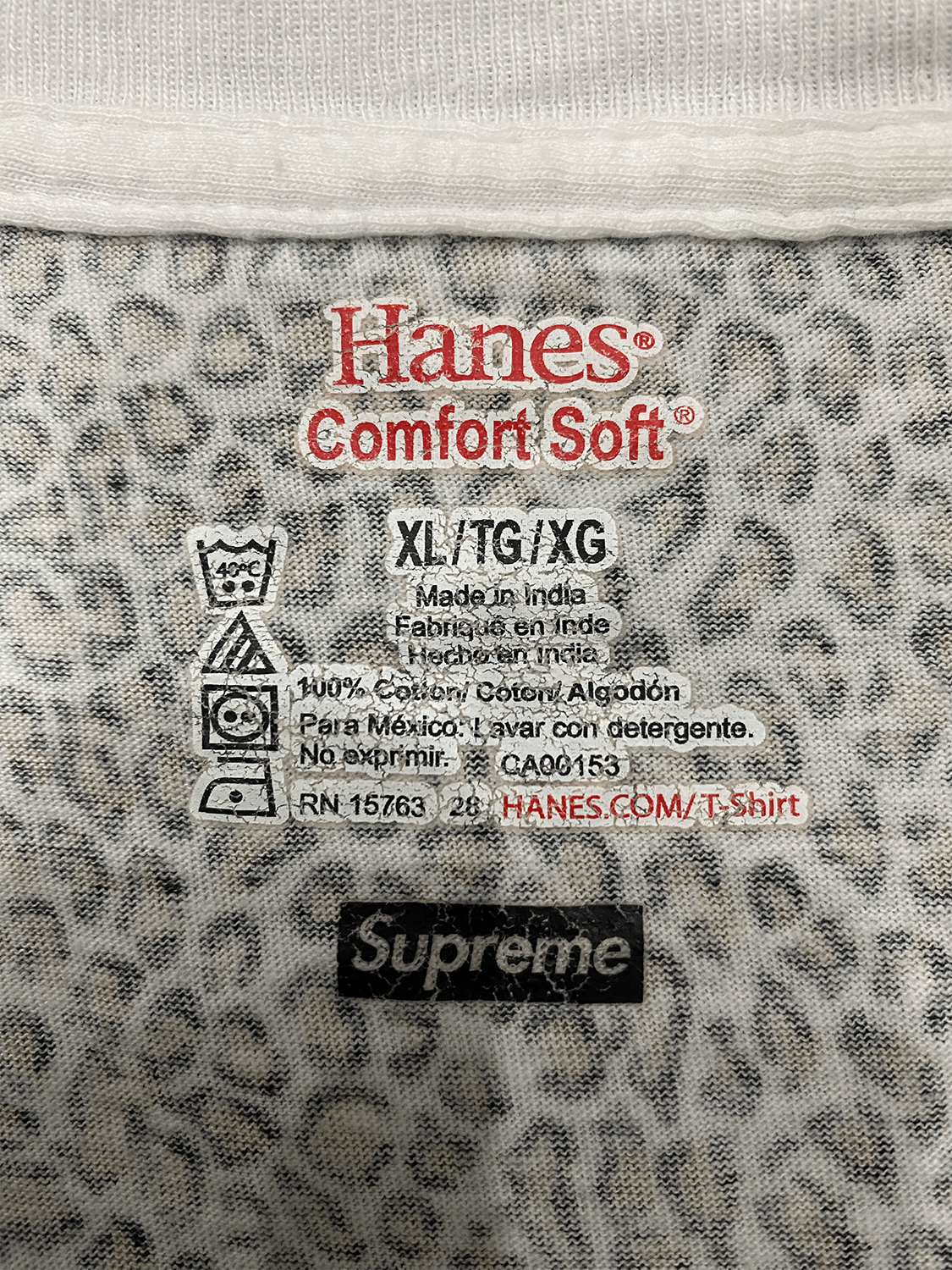 Hanes × Supreme Supreme Hanes Leopard One T-shirt Tee box logo SS19 Size M Size US XL / EU 56 / 4 - 4 Thumbnail