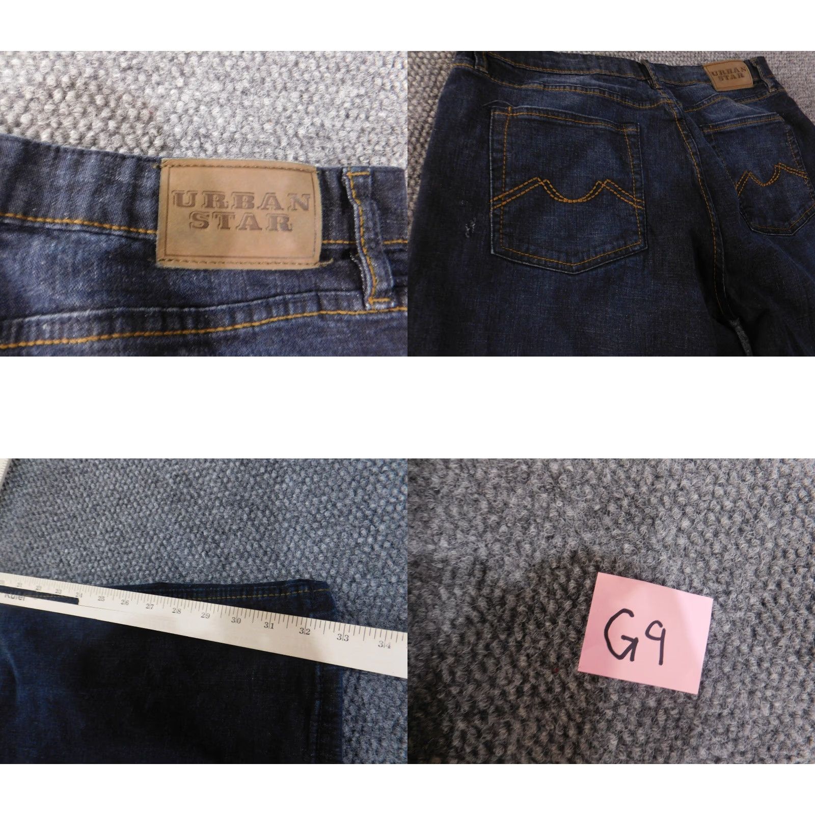 Vintage Urban Star Jeans 38x34 Jeans Mens Blue Dark Denim Straight Star 90s Theme Distressed Pockets Regular Metallic Zipper Retro City Wear Size US 38 / EU 54 - 8 Thumbnail