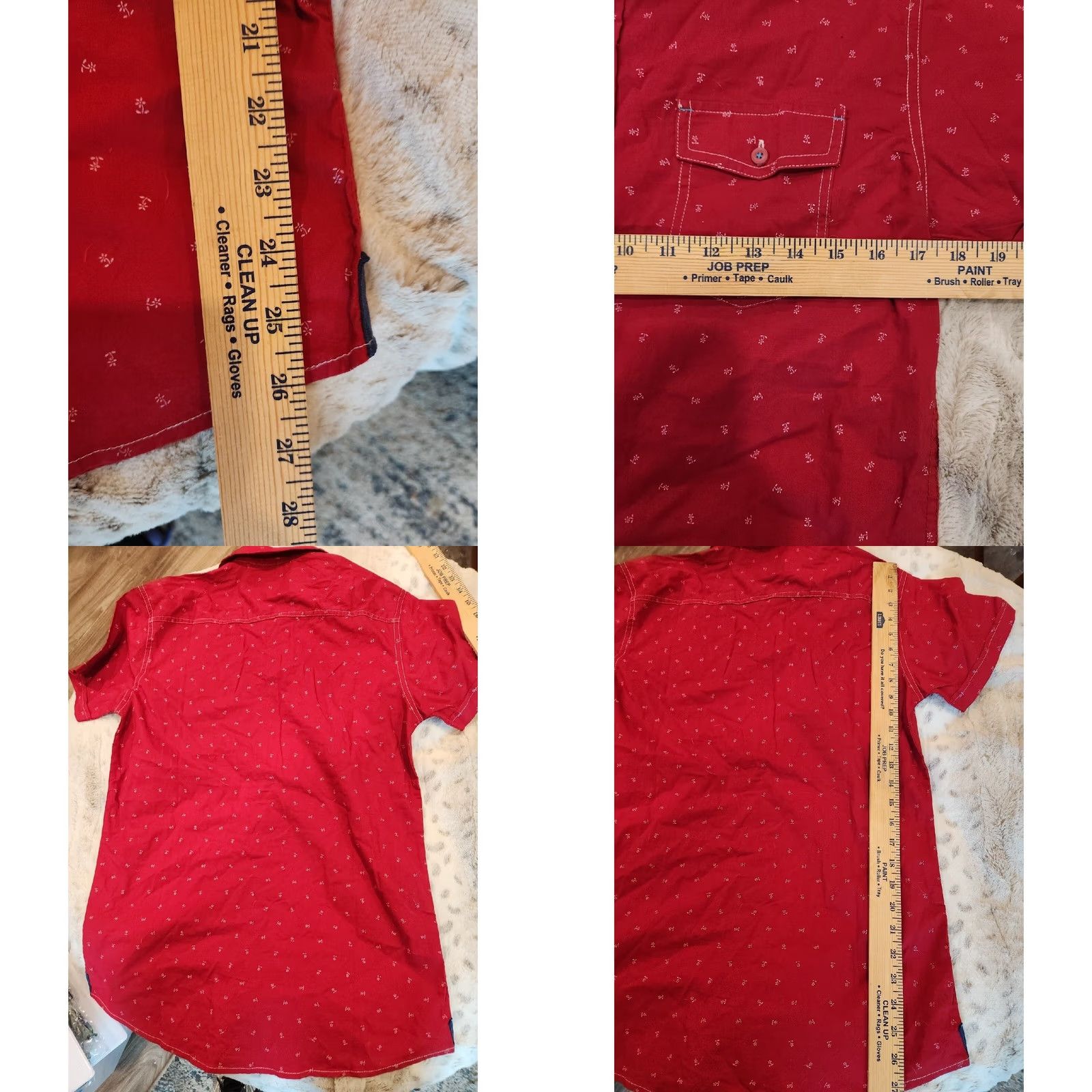 CO Drill Clothing Co Brooklyn NY Short Sleeve Button Shirt Red Anchor Print Small Size US S / EU 44-46 / 1 - 8 Thumbnail