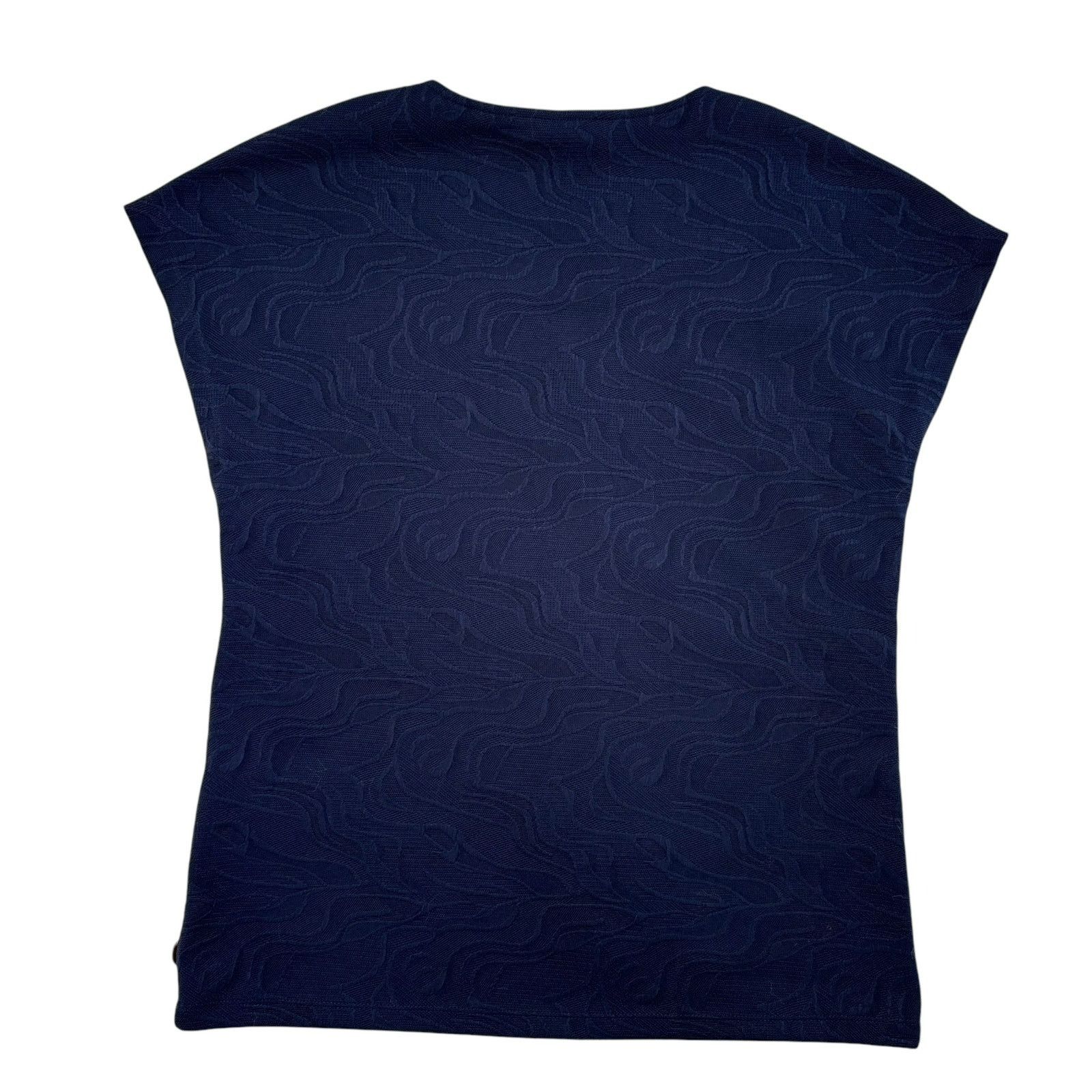 Chicos CHICOS Navy Blue Textured Side Button Knit Blouse Medium (1) Size M / US 6-8 / IT 42-44 - 5 Thumbnail