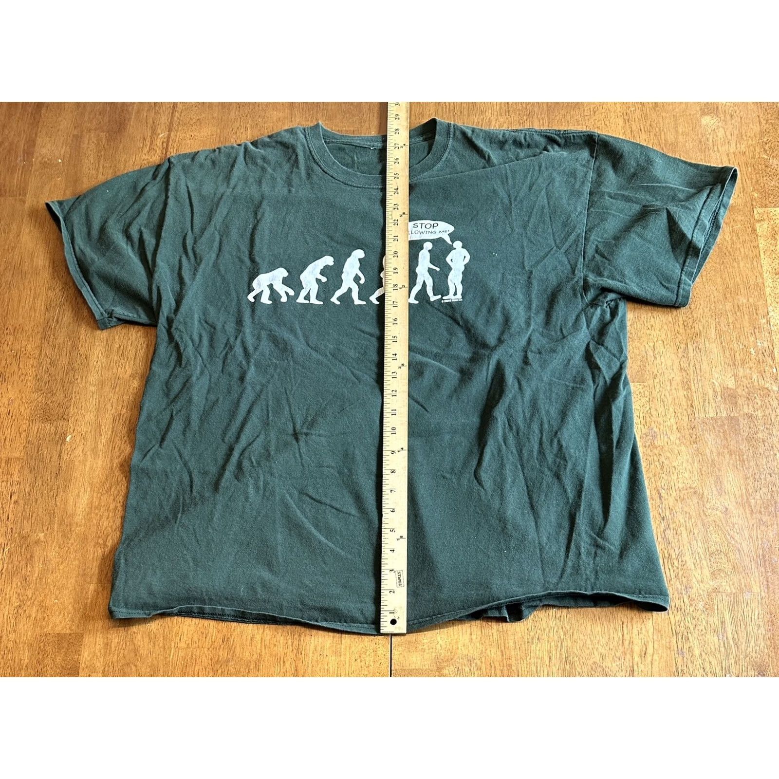 Vintage Evolution T Shirt Stop Following Me XL Mens Green Funny Size US XL / EU 56 / 4 - 5 Thumbnail