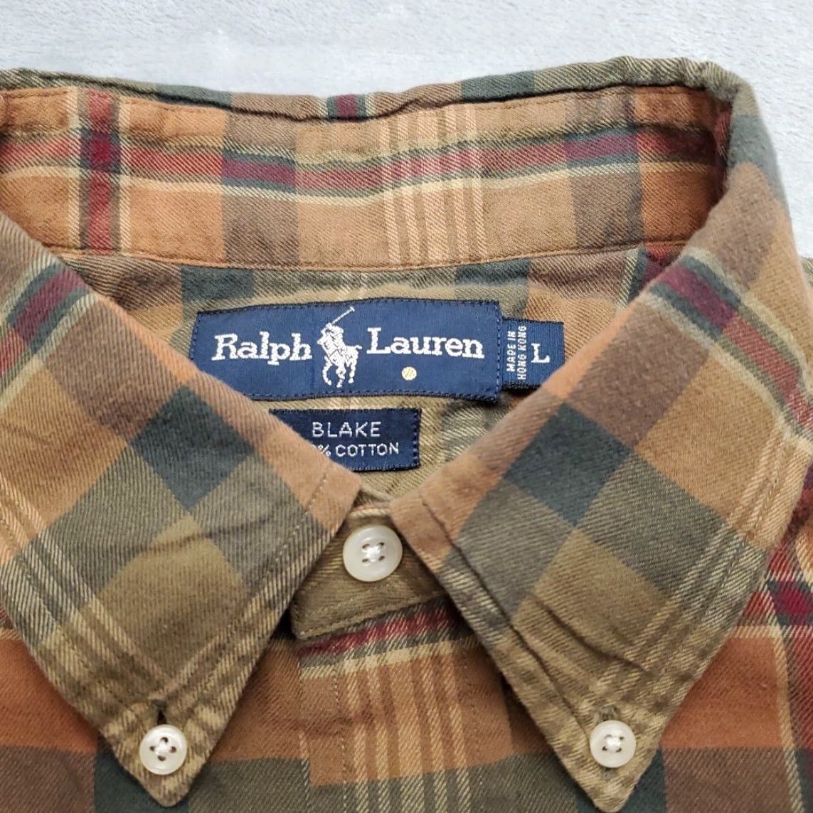 Ralph Lauren VINTAGE Ralph Lauren Blake Shirt Men L Brown Plaid Brushed Twill Long Sleeve Size US L / EU 52-54 / 3 - 4 Thumbnail