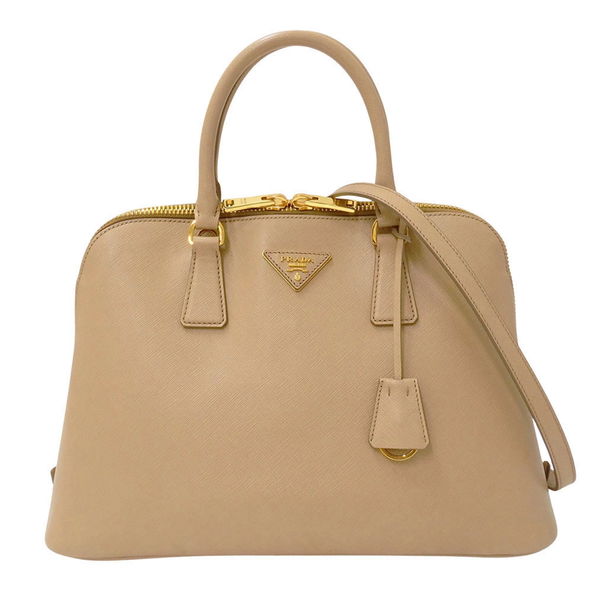Prada Prada handbag for women, brand name, handbag/shoulder bag, 2-way, Saffiano leather, Promenade, beige, BL0836 Size ONE SIZE - 1 Thumbnail