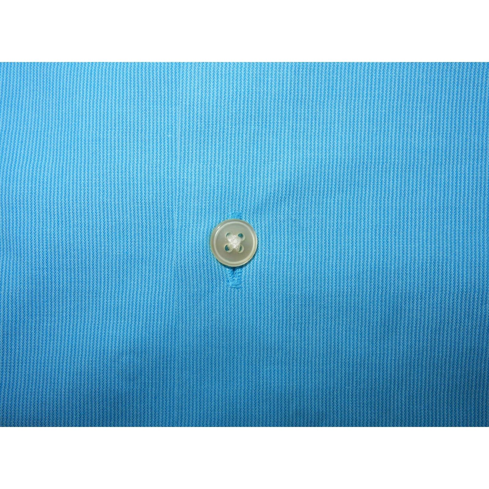 DKNY DKNY Men's Dress Shirt Size 16.5-34/35 Regular Slim Solid Blue 100% Cotton Shirt Mens Size 46R - 3 Thumbnail