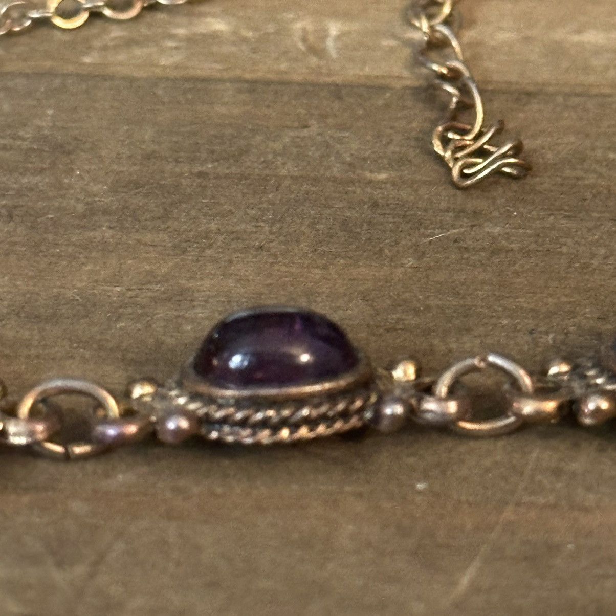 Vintage Vintage purple cabochon link necklace Size ONE SIZE - 6 Thumbnail