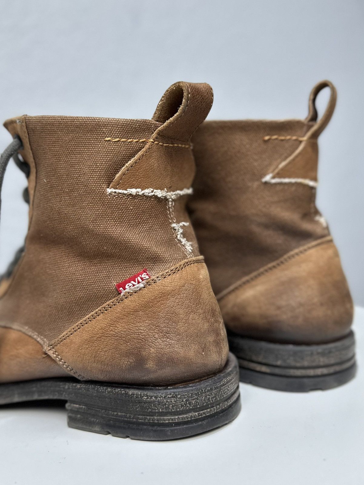 14th Addiction Combat Levi’s brown leather boots vintage Guidi Handmade GOA Size US 11 / EU 44 - 5 Thumbnail