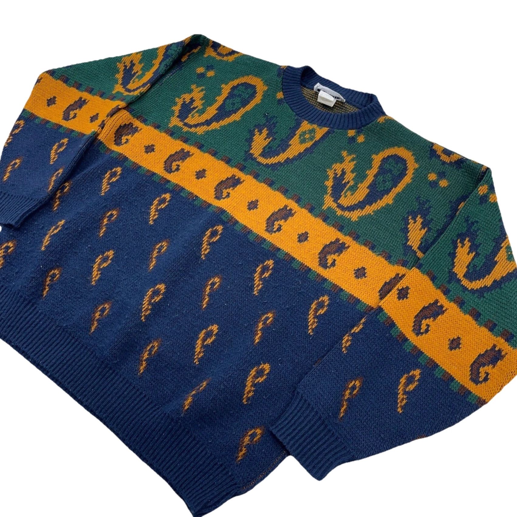 Vintage VINTAGE Cabin Creek Sweater Women Large Blue Chunky-Knit Geometric 90s Boho Size L / US 10 / IT 46 - 6 Thumbnail