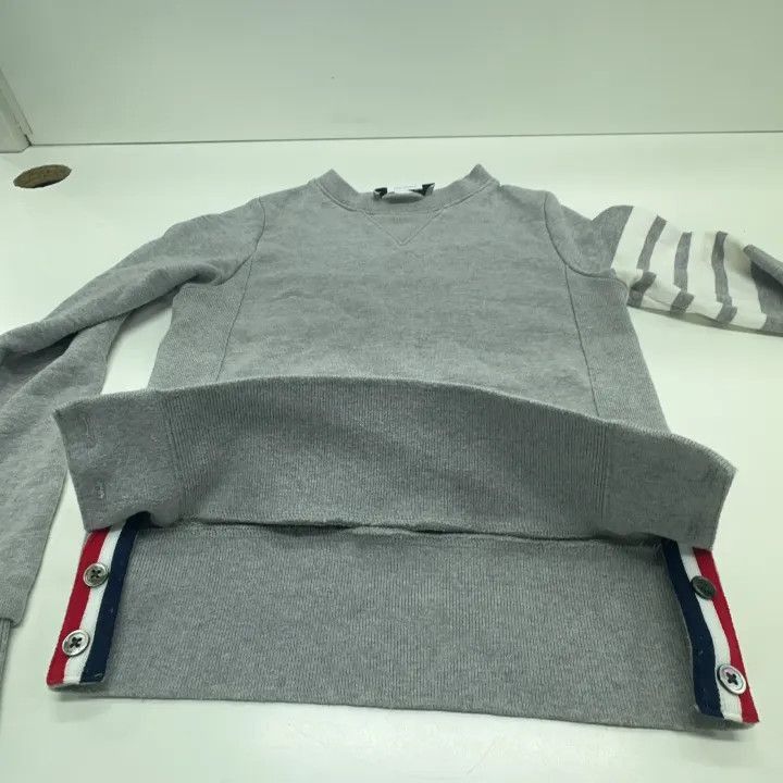 Thom Browne Thom Browne Grey Striped Sweatshirt for Women -2507 Size S / US 4 / IT 40 - 3 Thumbnail