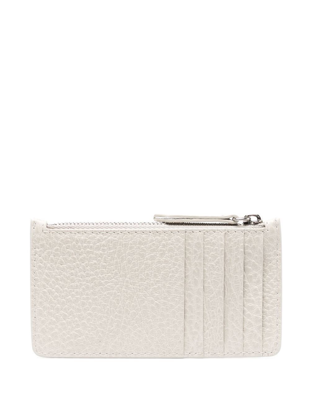 Maison Margiela o1s22i1n1124 Size: OS / Leather Zipped Cardholder in Beige Size ONE SIZE - 2 Thumbnail