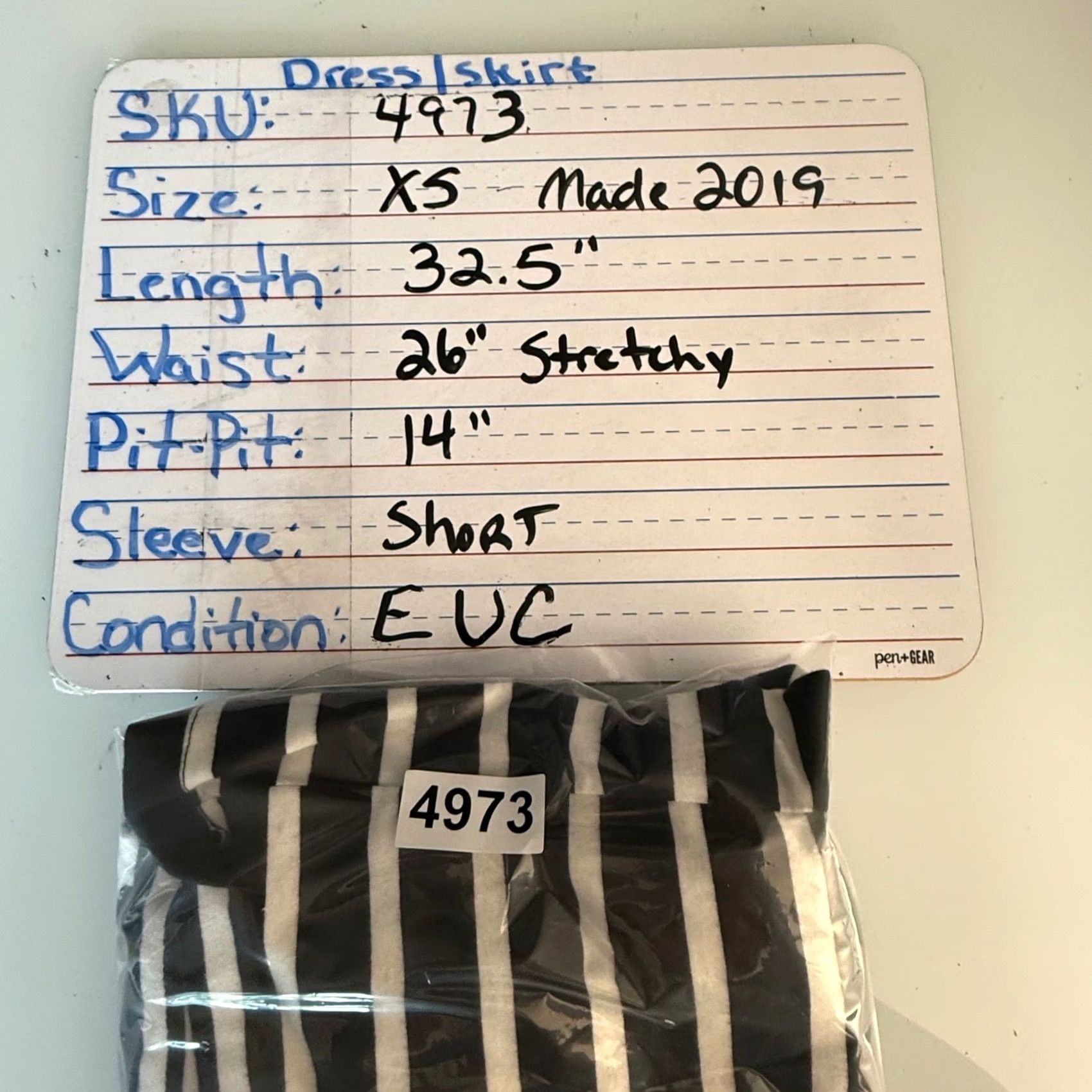 Old Navy Old Navy XS T Shirt Dress Black White Striped Cotton Modal Stretch Size XS / US 0-2 / IT 36-38 - 7 Thumbnail