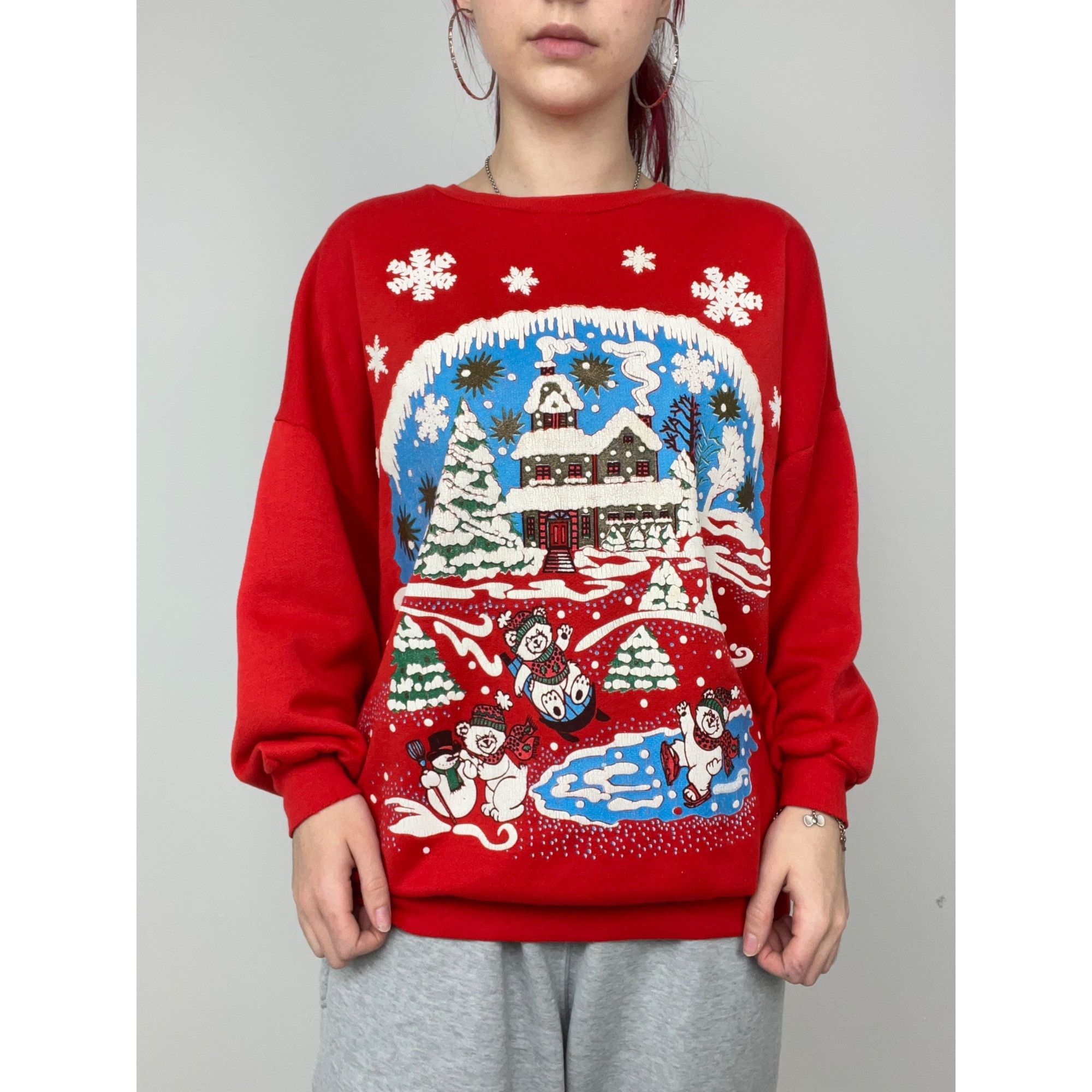 Vintage Vintage Cute Holidays Snow Teddy Crewneck Size S / US 4 / IT 40 - 1 Thumbnail