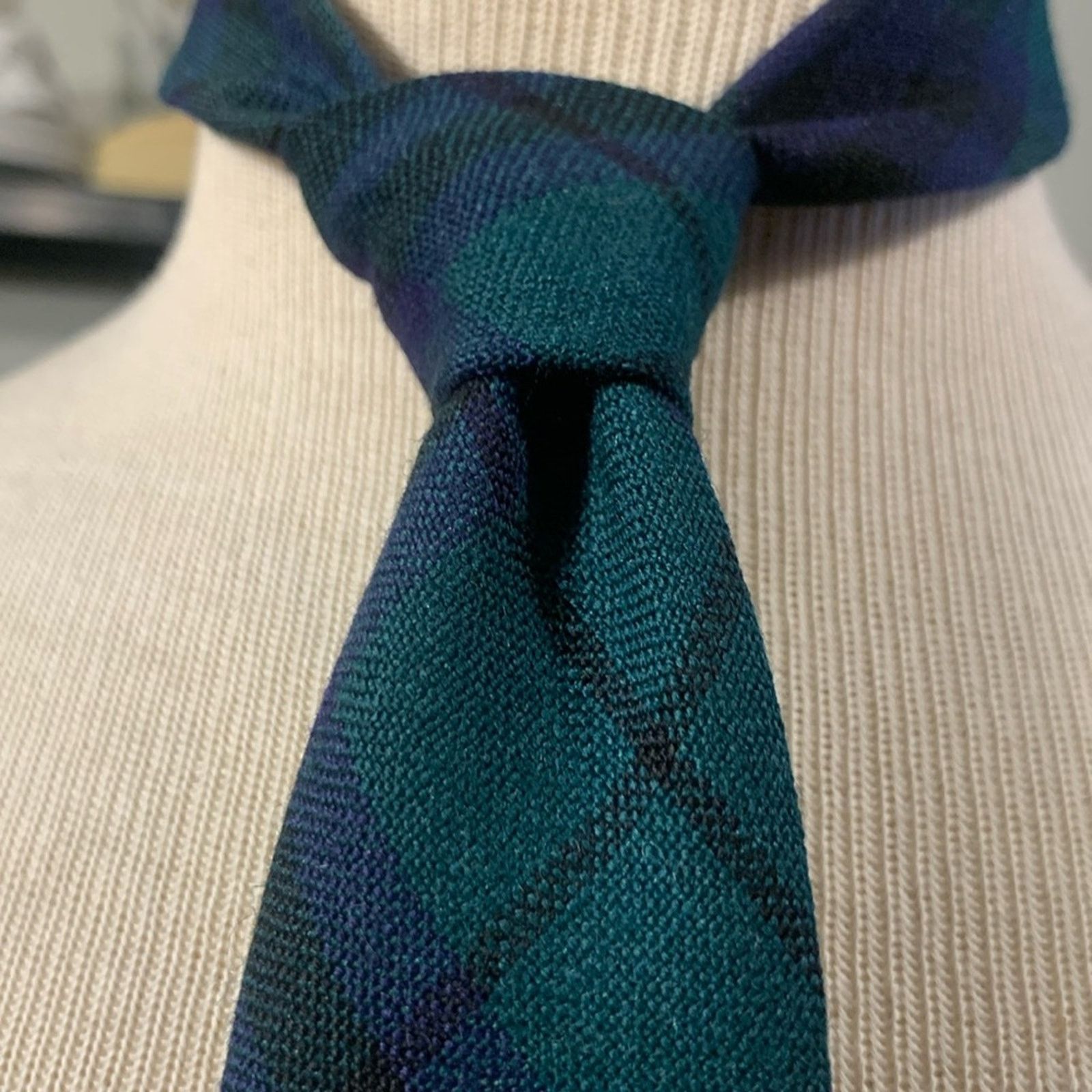 Vintage Scotland vintage wool necktie tartan plaid Marshall clan Size ONE SIZE - 1 Thumbnail