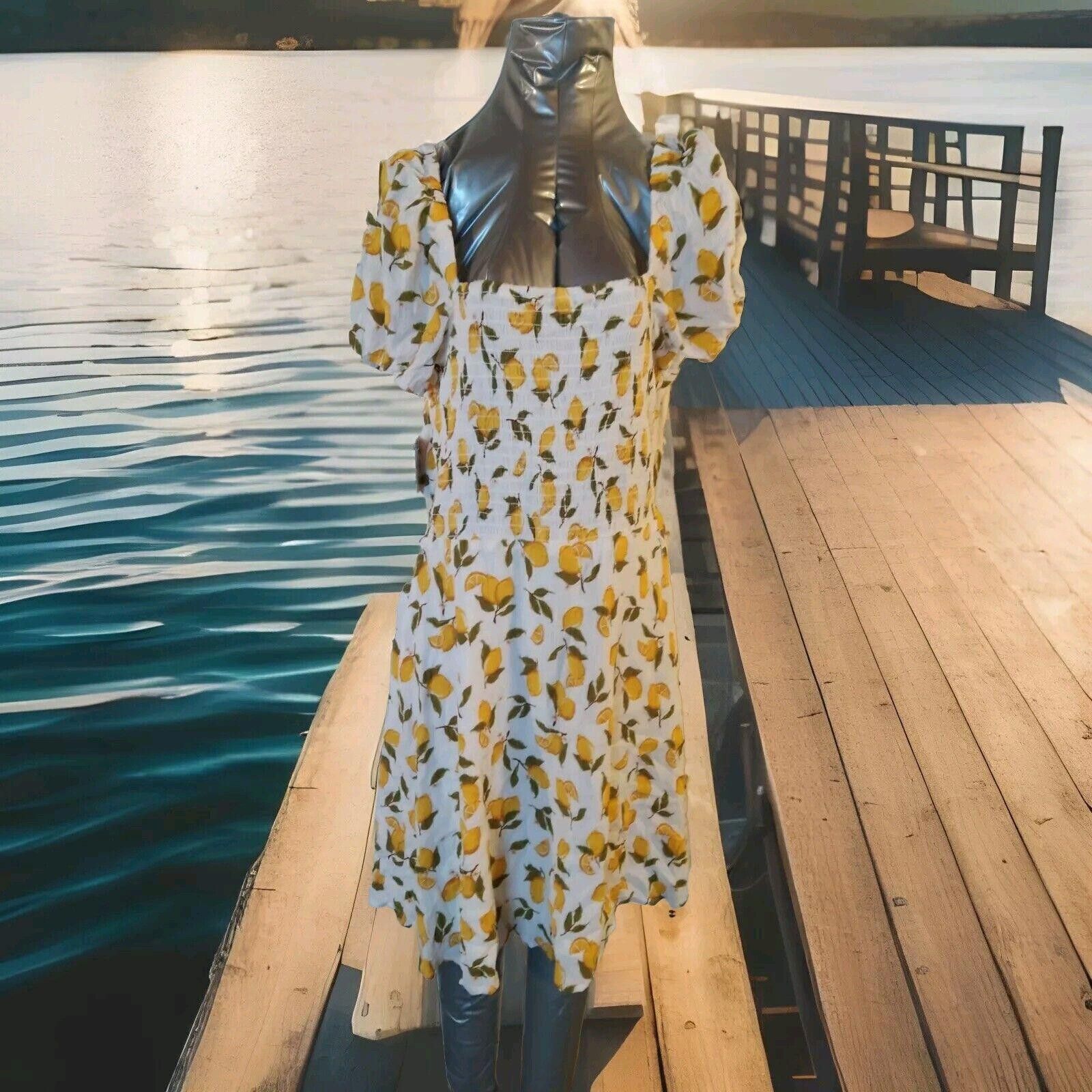 Designer XL Lemon dress women. Open Back. Arizona Brand. New W tags Size XL / US 12-14 / IT 48-50 - 1 Thumbnail