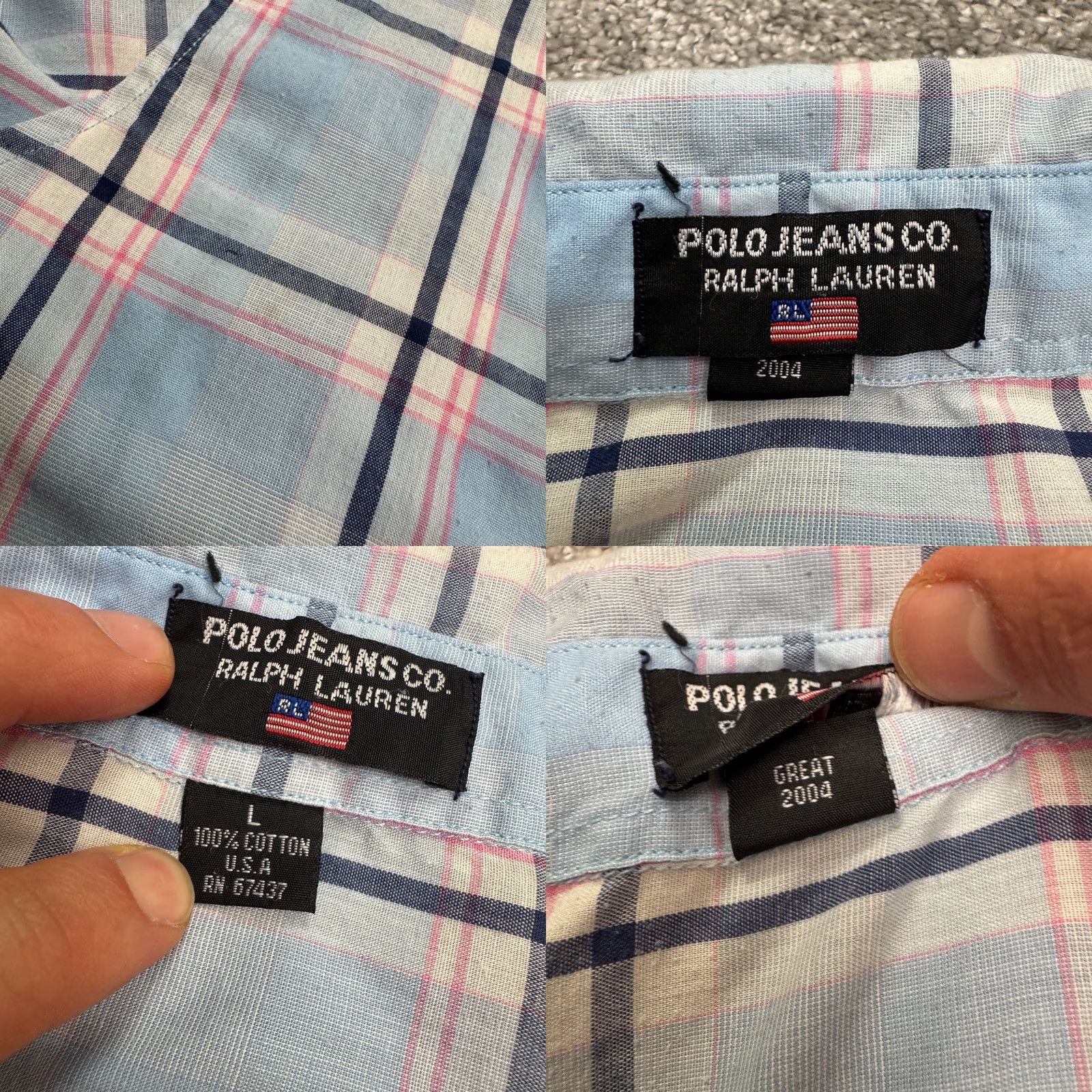 Polo Ralph Lauren VINTAGE Polo Ralph Lauren Button-Down Shirt Mens Large Plaid Cotton Casual Size US L / EU 52-54 / 3 - 8 Thumbnail