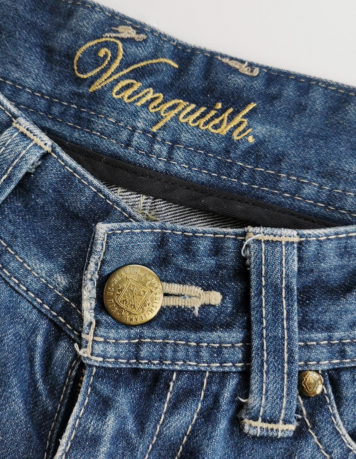 Fragment Design × Vanquish Bootcut Thrashed Vanquish Gold Denim Jeans Size US 29 - 10 Thumbnail