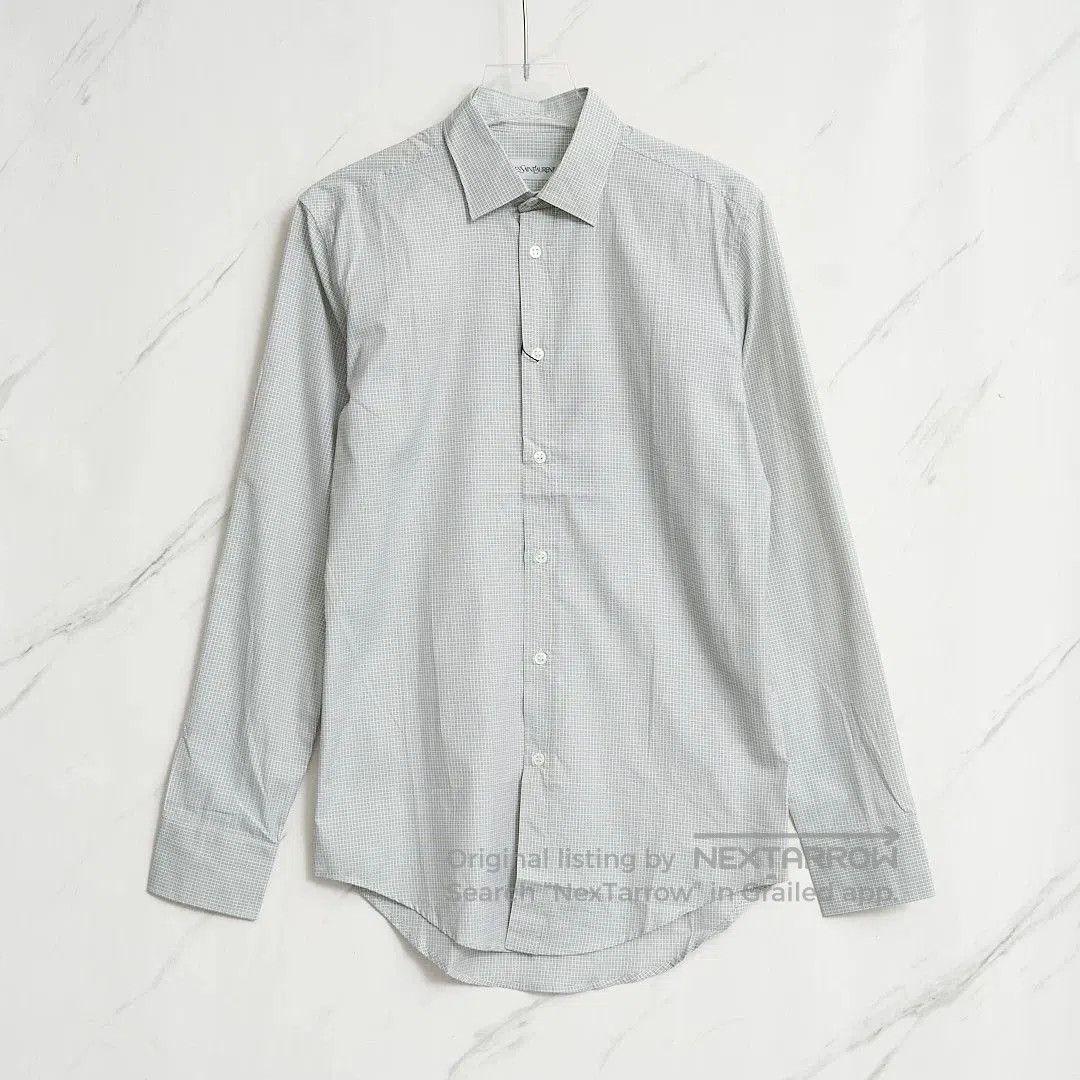 Saint Laurent Paris Saint Laurent Men's Logo Plaid Shirt. Size US M / EU 48-50 / 2 - 1 Thumbnail