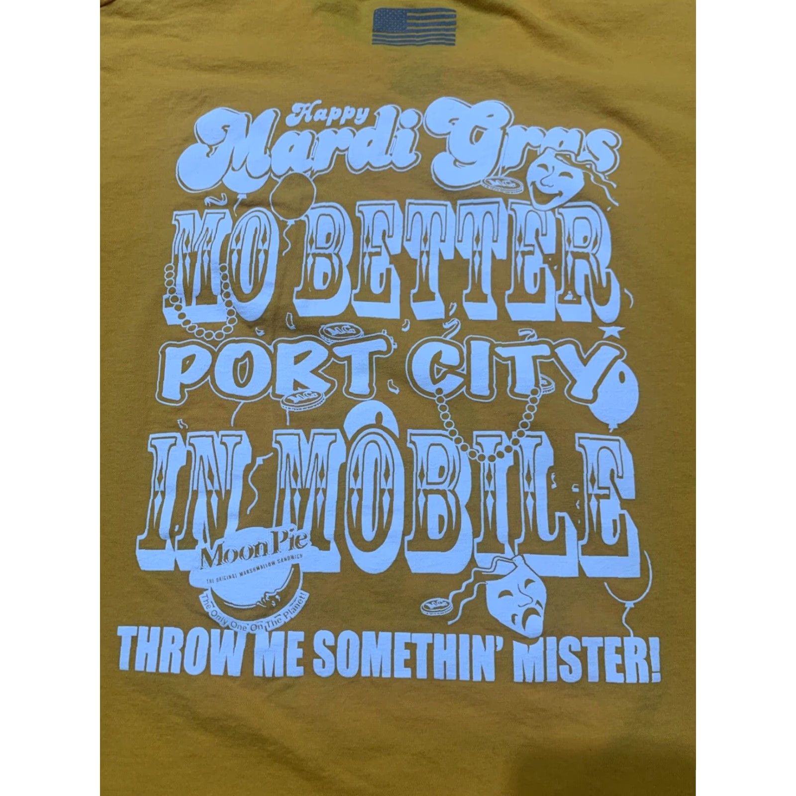 Vintage Gold Mardi Gras Mobile AL Fountain City T-Shirt Mens Medium Size US M / EU 48-50 / 2 - 8 Thumbnail
