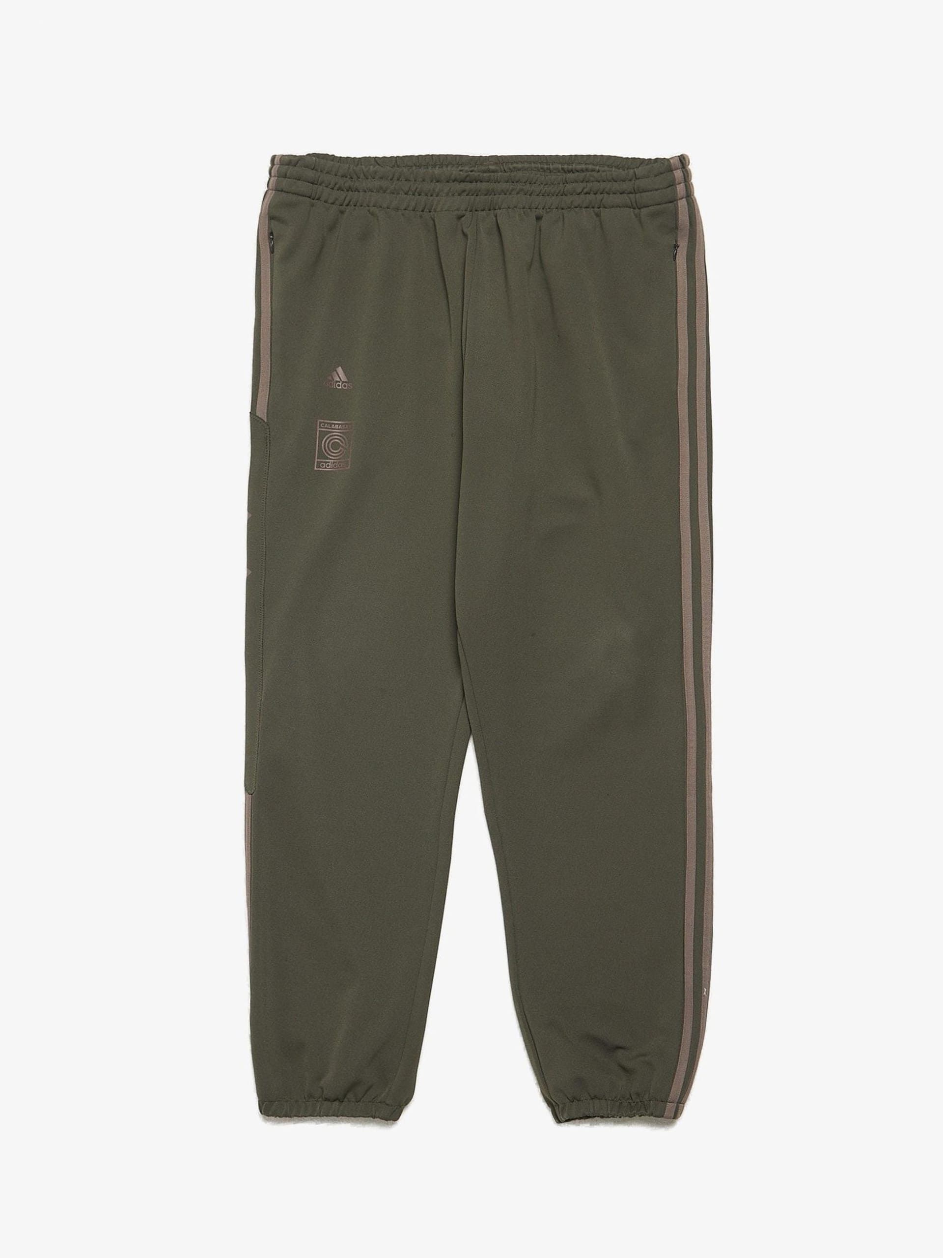 Adidas Khaki Calabasas Logo Printed Side Striped Polyester Pants Size US 36 / EU 52 - 1 Thumbnail