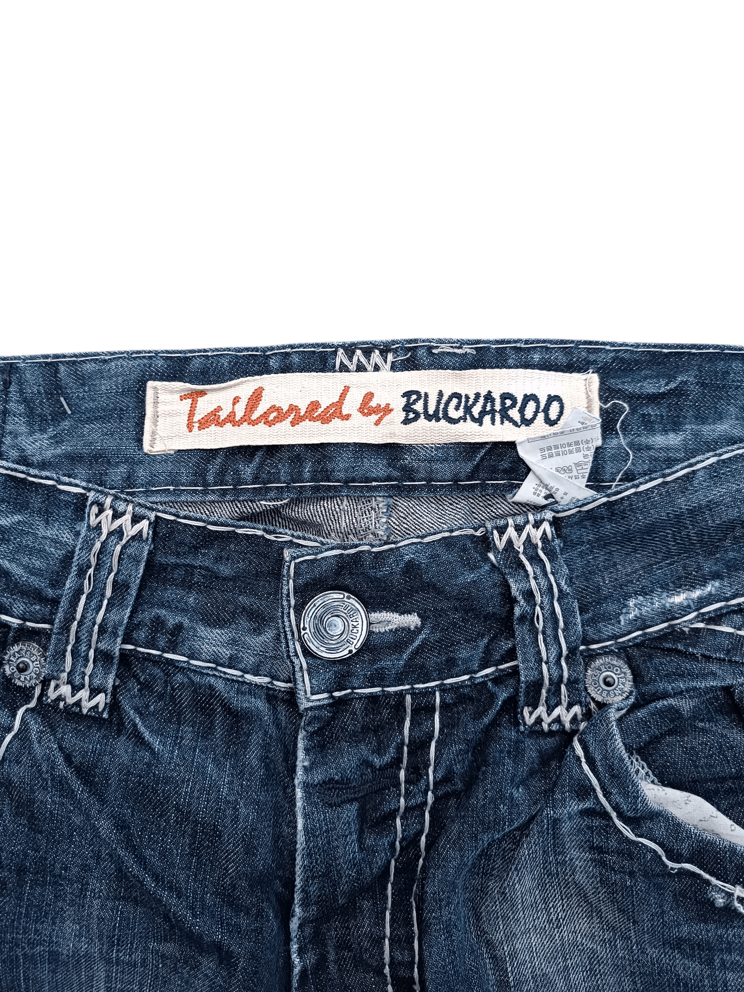 Japanese Brand FLARED💥BUCKAROO DISTRESSED DENIM PANT Size US 35 - 11 Thumbnail