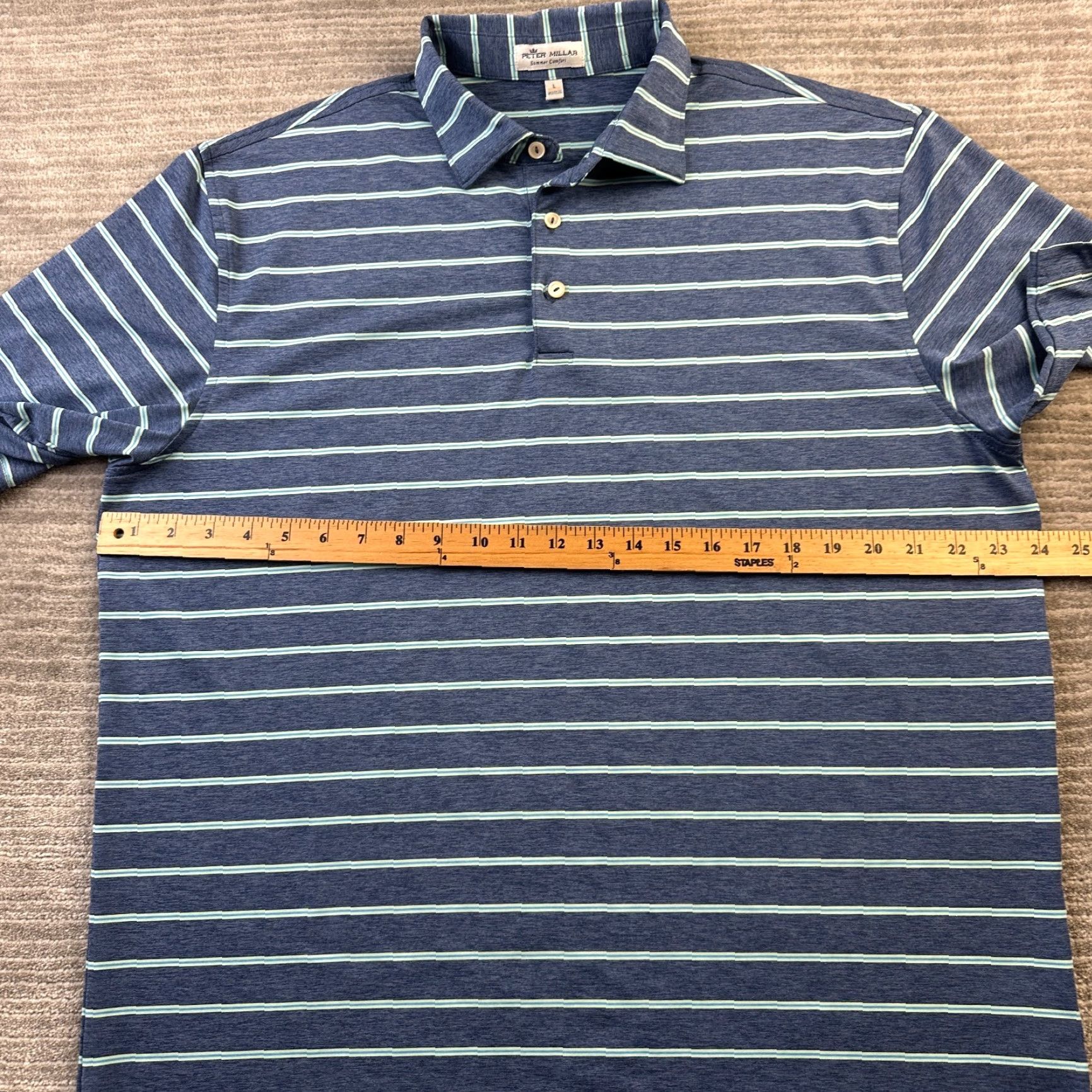 Peter Millar Peter Millar Polo Shirt Mens Large Blue Striped Summer Comfort Polo Shirt Shirt Mens Large Blue Striped Summer Comfort Size US L / EU 52-54 / 3 - 7 Thumbnail