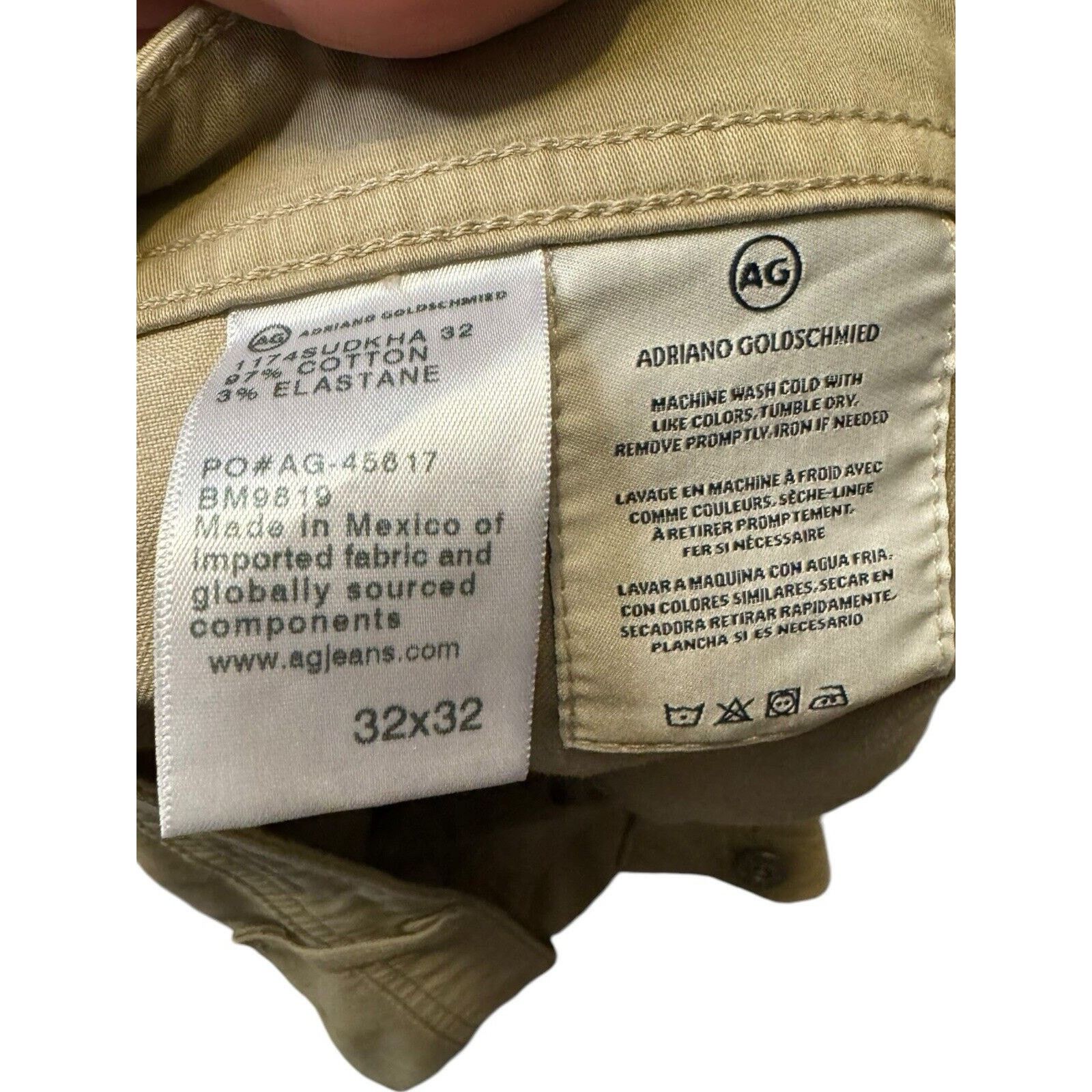 AG Adriano Goldschmied AG Adriano Goldschmeid The Graduate Pants Khaki Tailored Leg Size US 32 / EU 48 - 9 Thumbnail