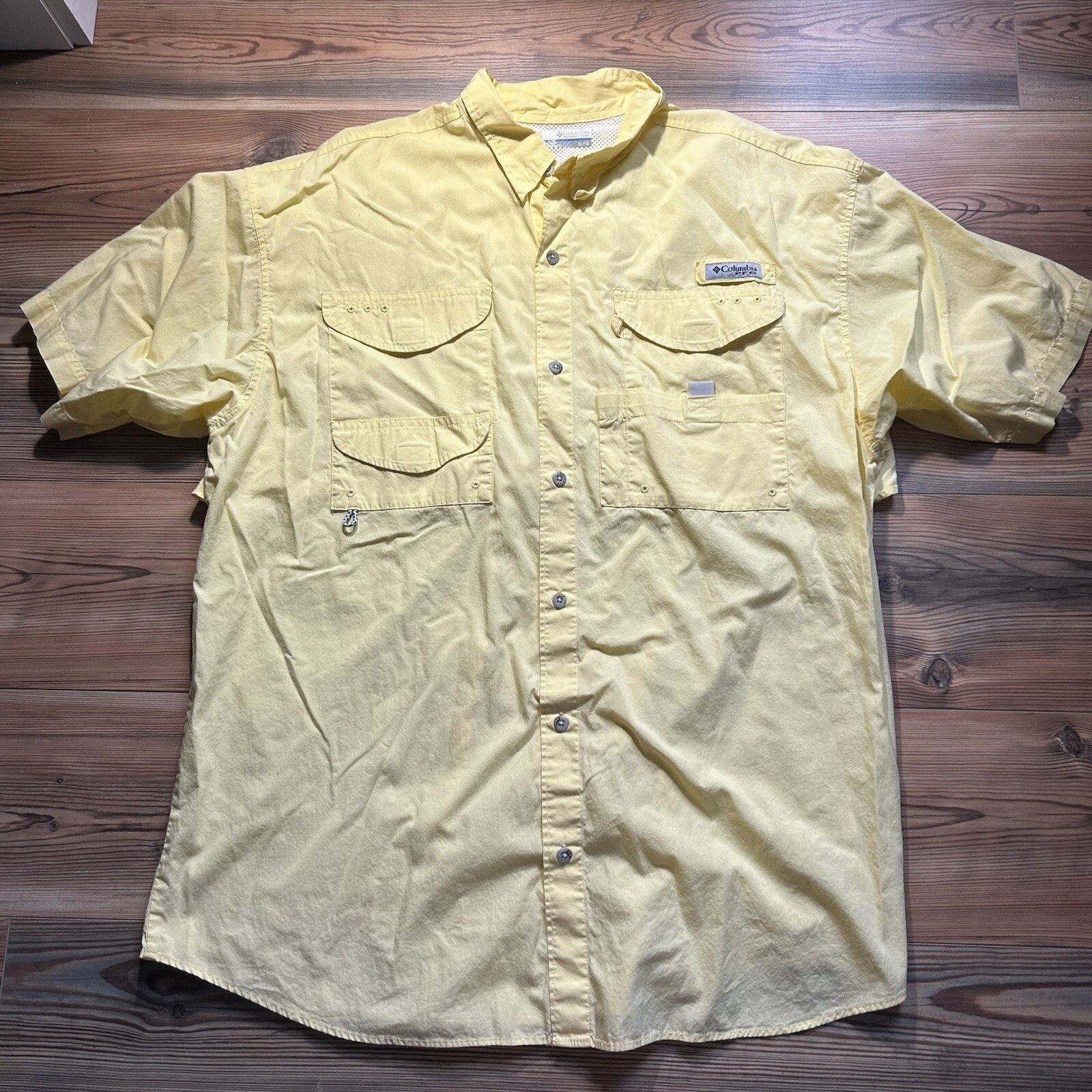 Columbia Columbia Men's PFG Fishing Shirt Button Front Yellow Size XL Size US XL / EU 56 / 4 - 1 Thumbnail