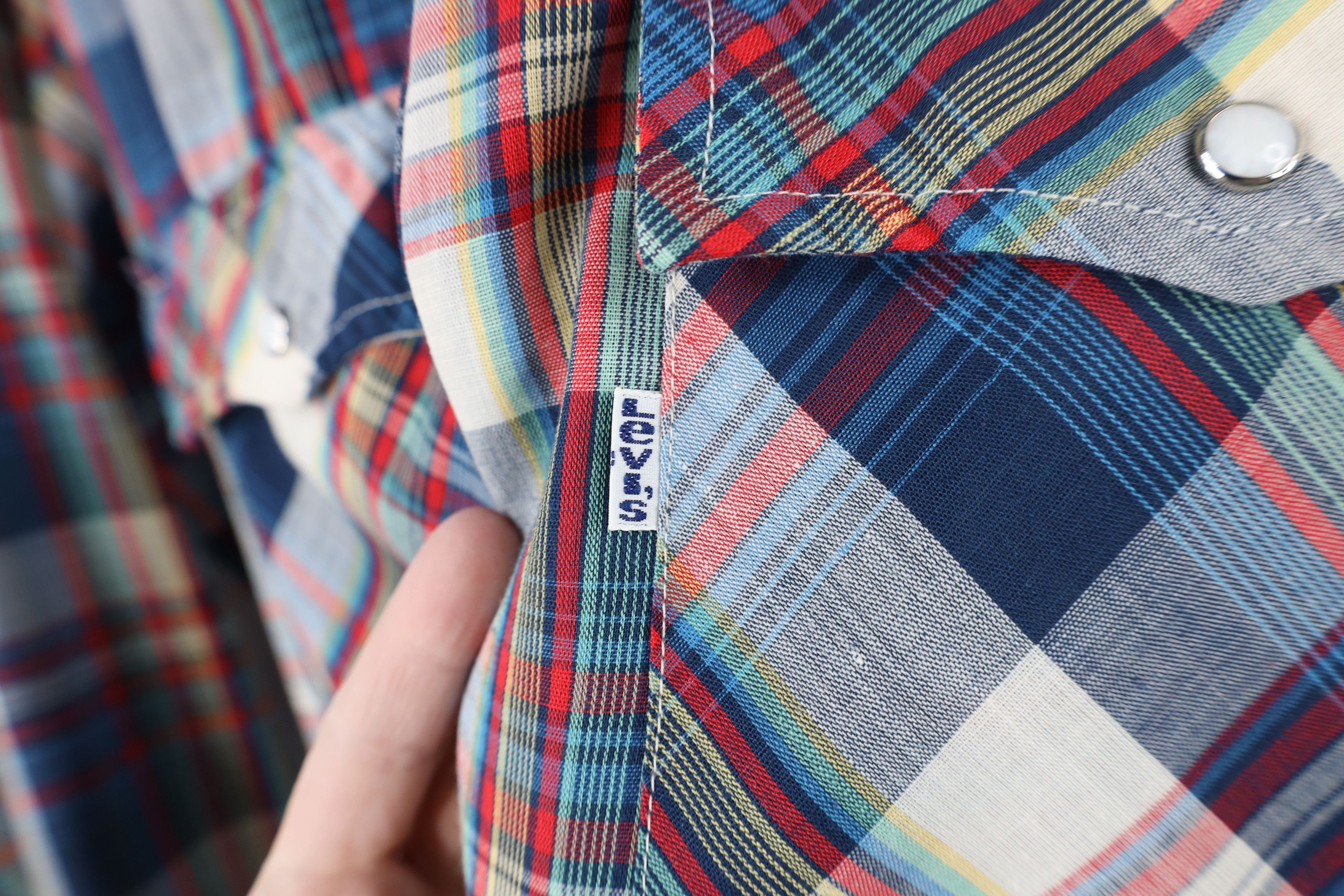 Levi's × Vintage Vintage 70s Levis Western Button Collared Shirt Plaid USA Size US M / EU 48-50 / 2 - 4 Thumbnail