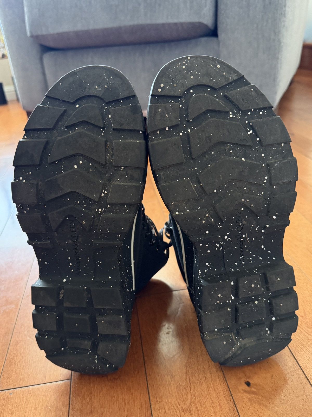 Alexander McQueen Tread Slick Boot in Black White Paint Splatter Size US 9 / EU 42 - 5 Thumbnail