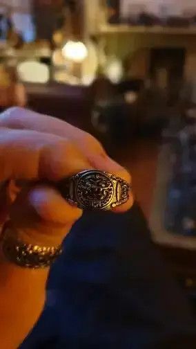 Japanese Brand Retro Chinese Style Unicorn Shield Ring Size ONE SIZE - 3 Thumbnail