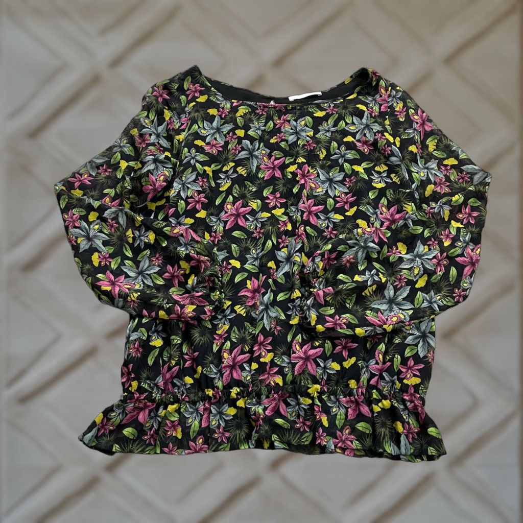Patrizia Pepe VINTAGE Patrizia Pepe Black Designer Silk Blouse Women Size 42 / US 6 Sheer Long Sleeve Formal Casual Office Size M / US 6-8 / IT 42-44 - 1 Thumbnail