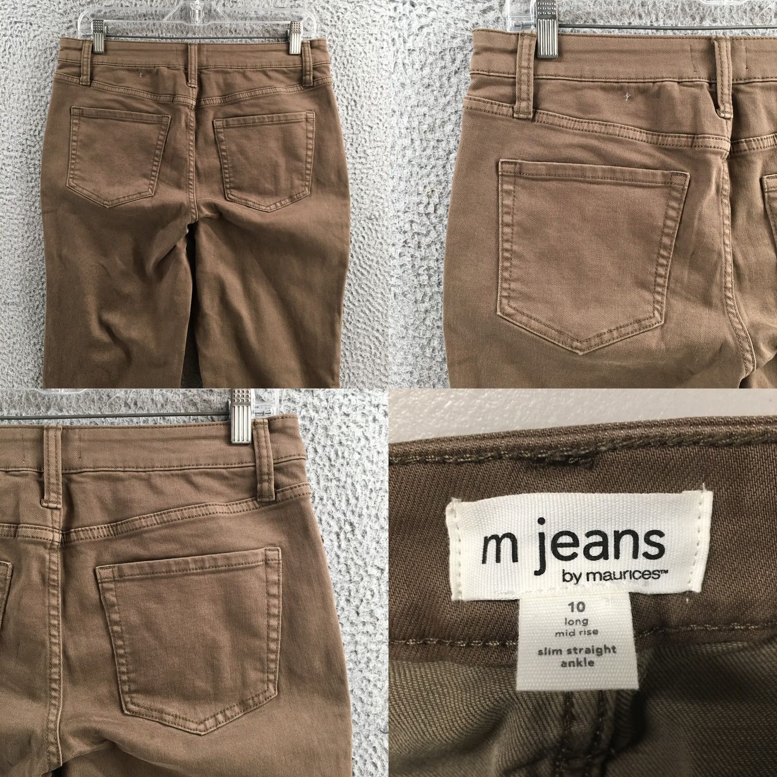Vintage M Jeans by Maurices Slim Straight Ankle Jeans Womens 10 Long Brown Mid Rise NEW Size 32" / US 10 / IT 46 - 9 Thumbnail