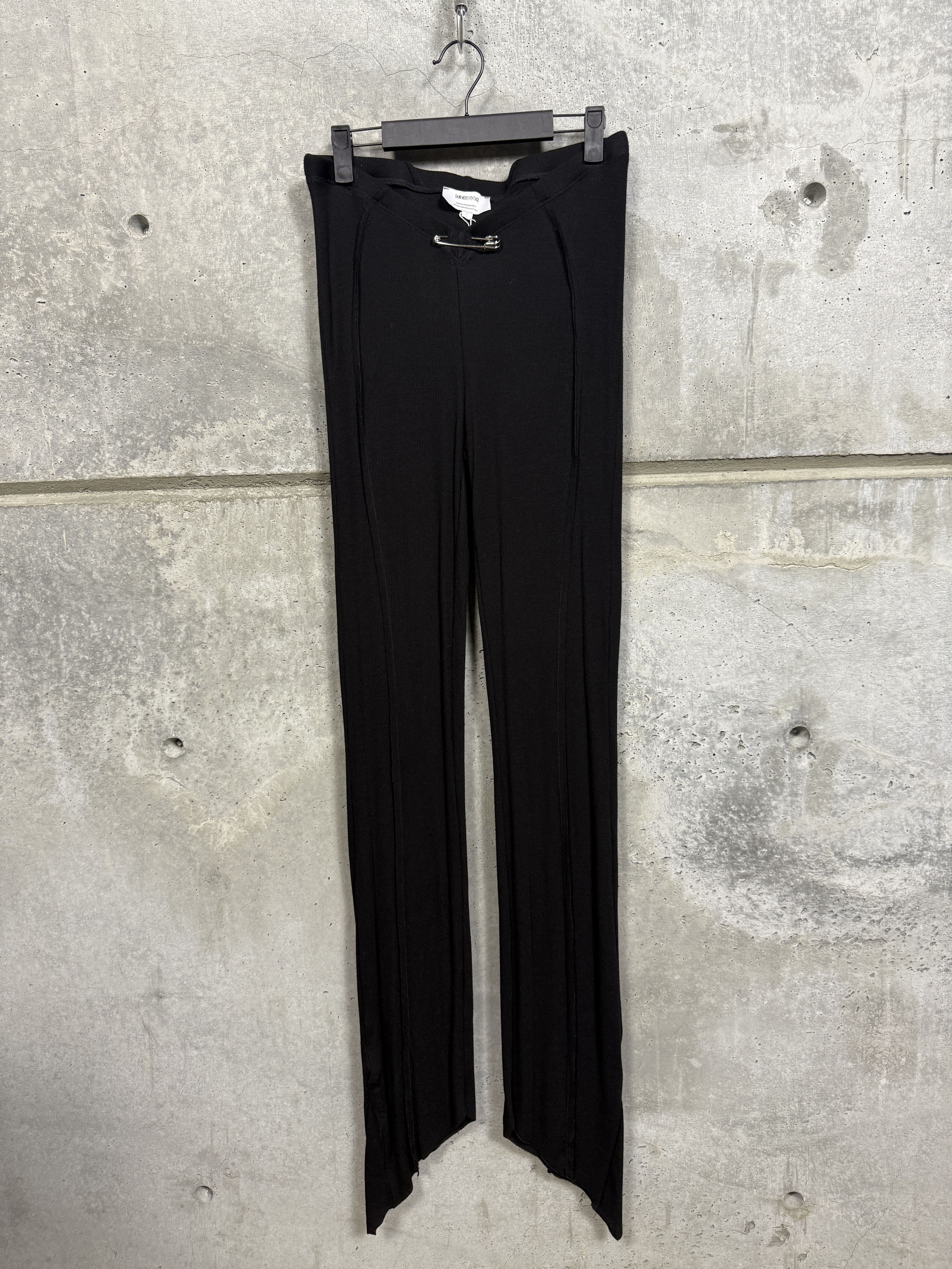 SAMI MIRO VINTAGE SAMI MIRO VINTAGE Black Rib Asymmetric Pants Size 30" / US 8 / IT 44 - 5 Thumbnail