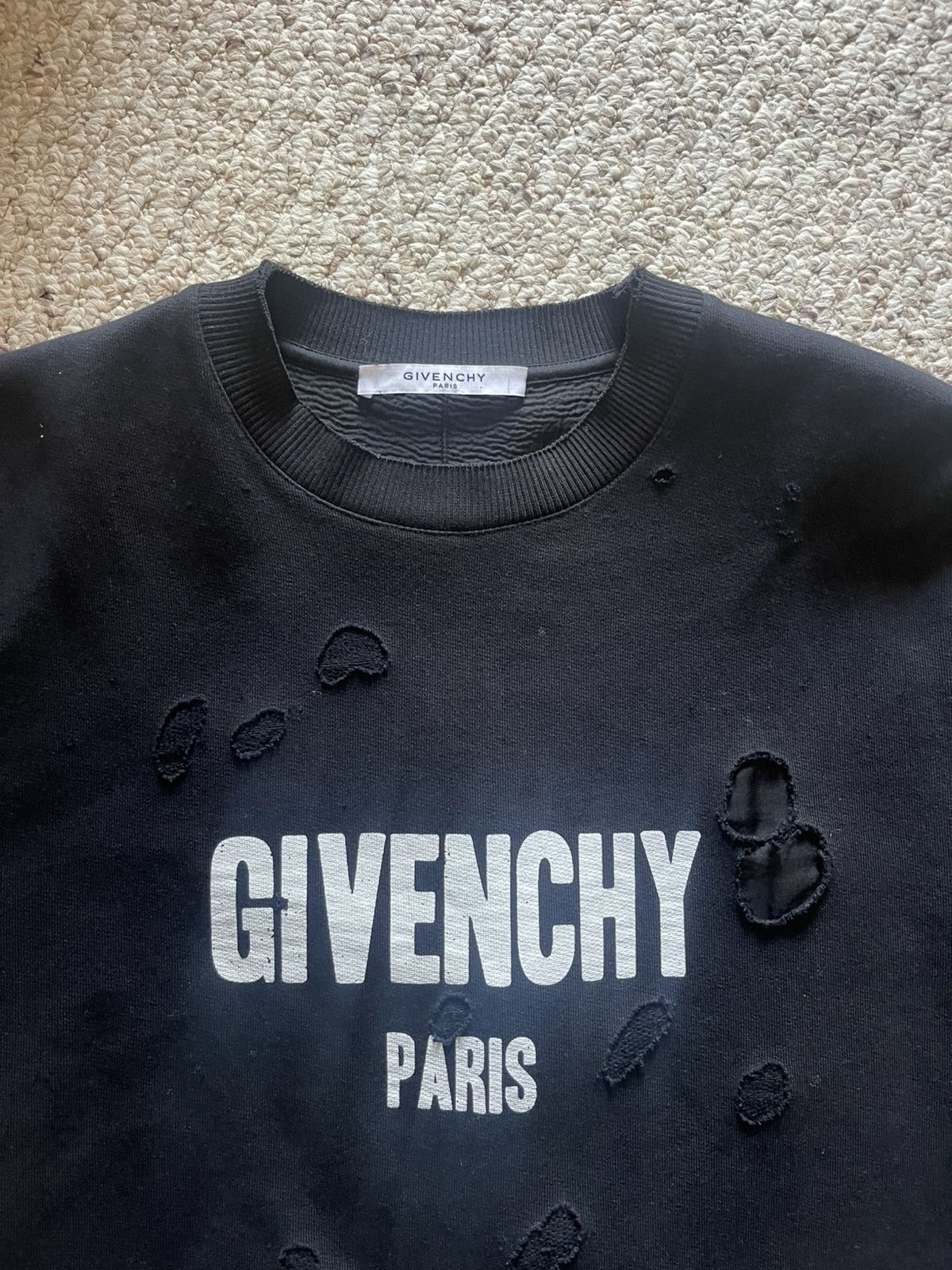 Givenchy Distressed Logo Sweatshirt Size US S / EU 44-46 / 1 - 2 Thumbnail